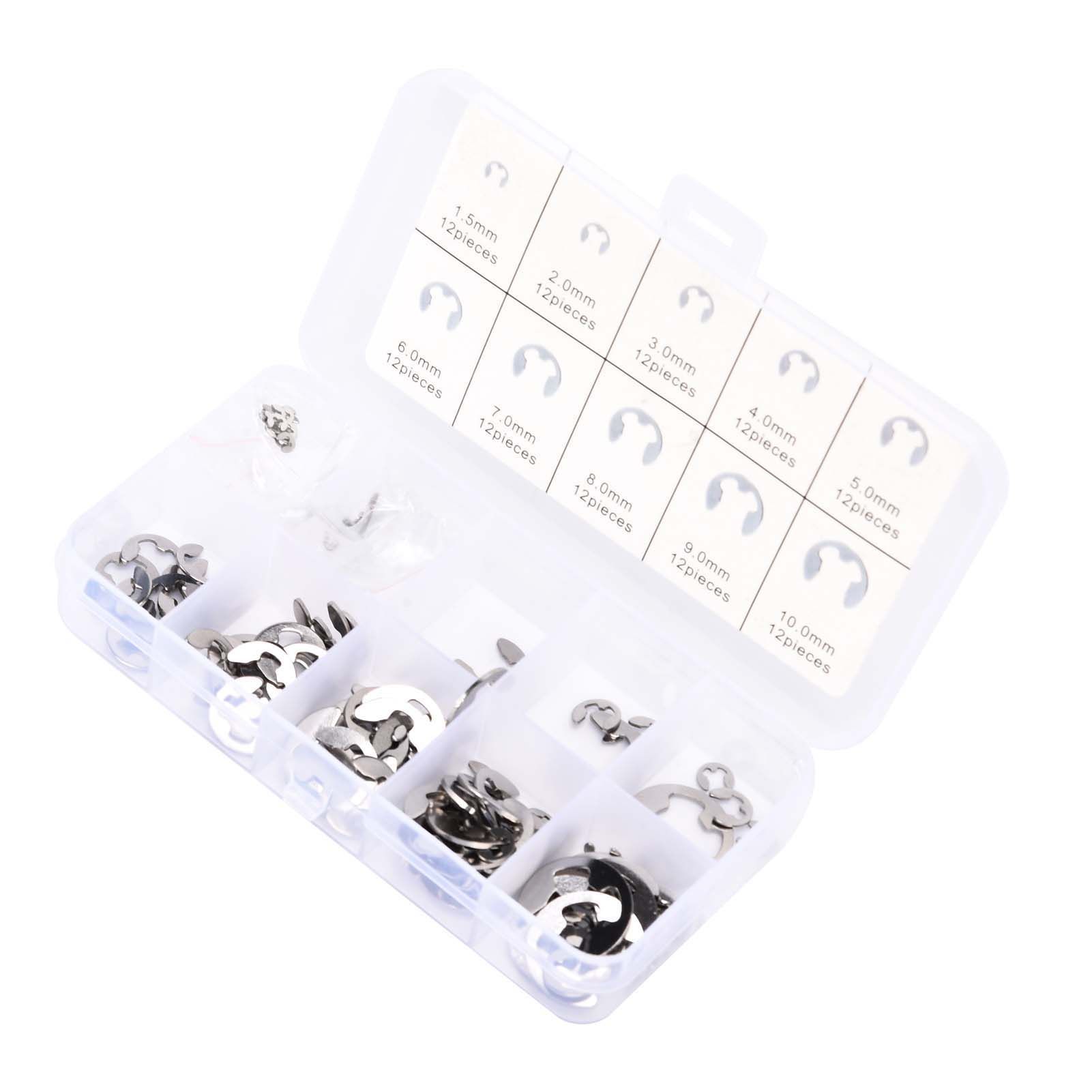 120PCS Snap Rings M1.5‑10 Mini Portable Corrosion Resistant Stainless Steel view 6