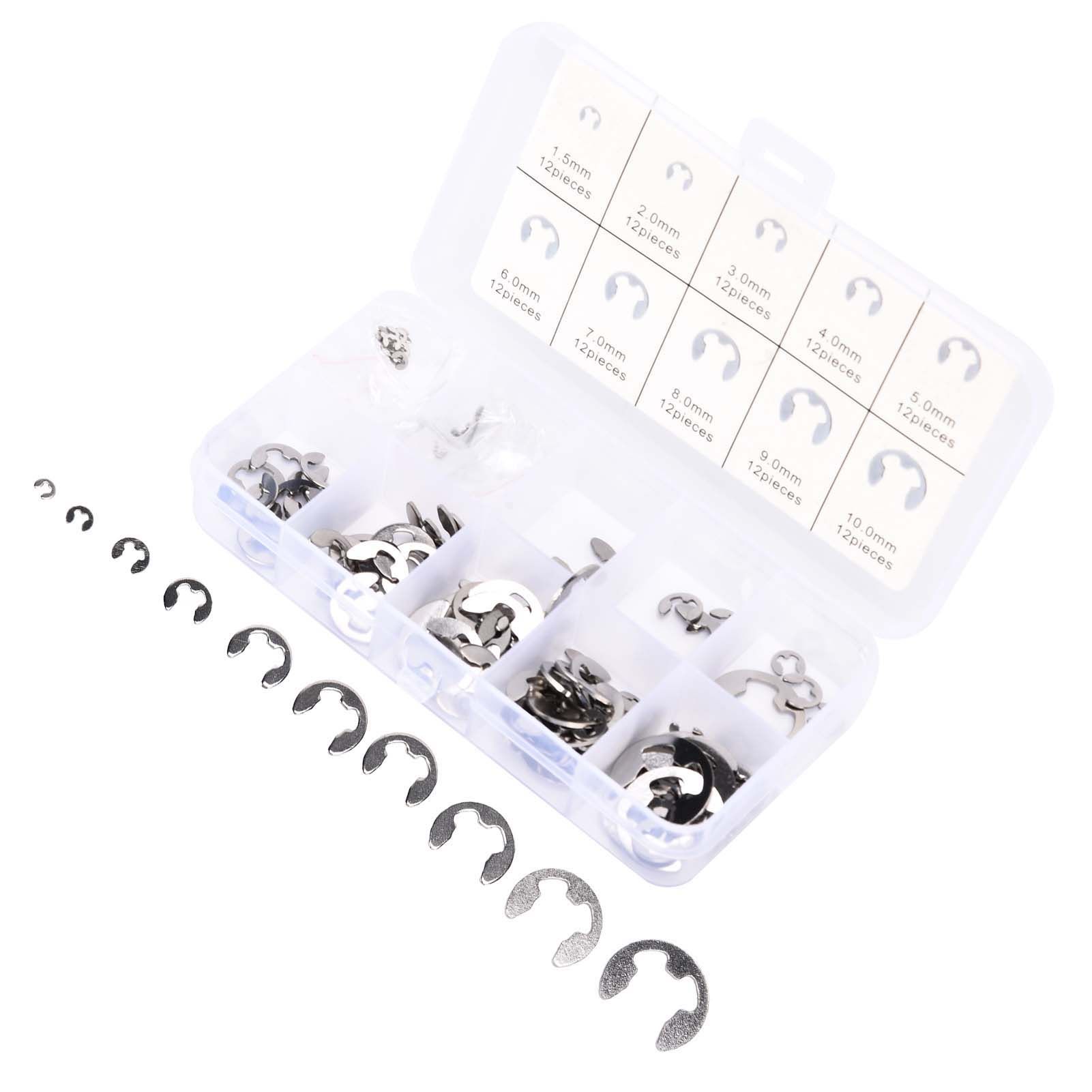 120PCS Snap Rings M1.5‑10 Mini Portable Corrosion Resistant Stainless Steel view 10