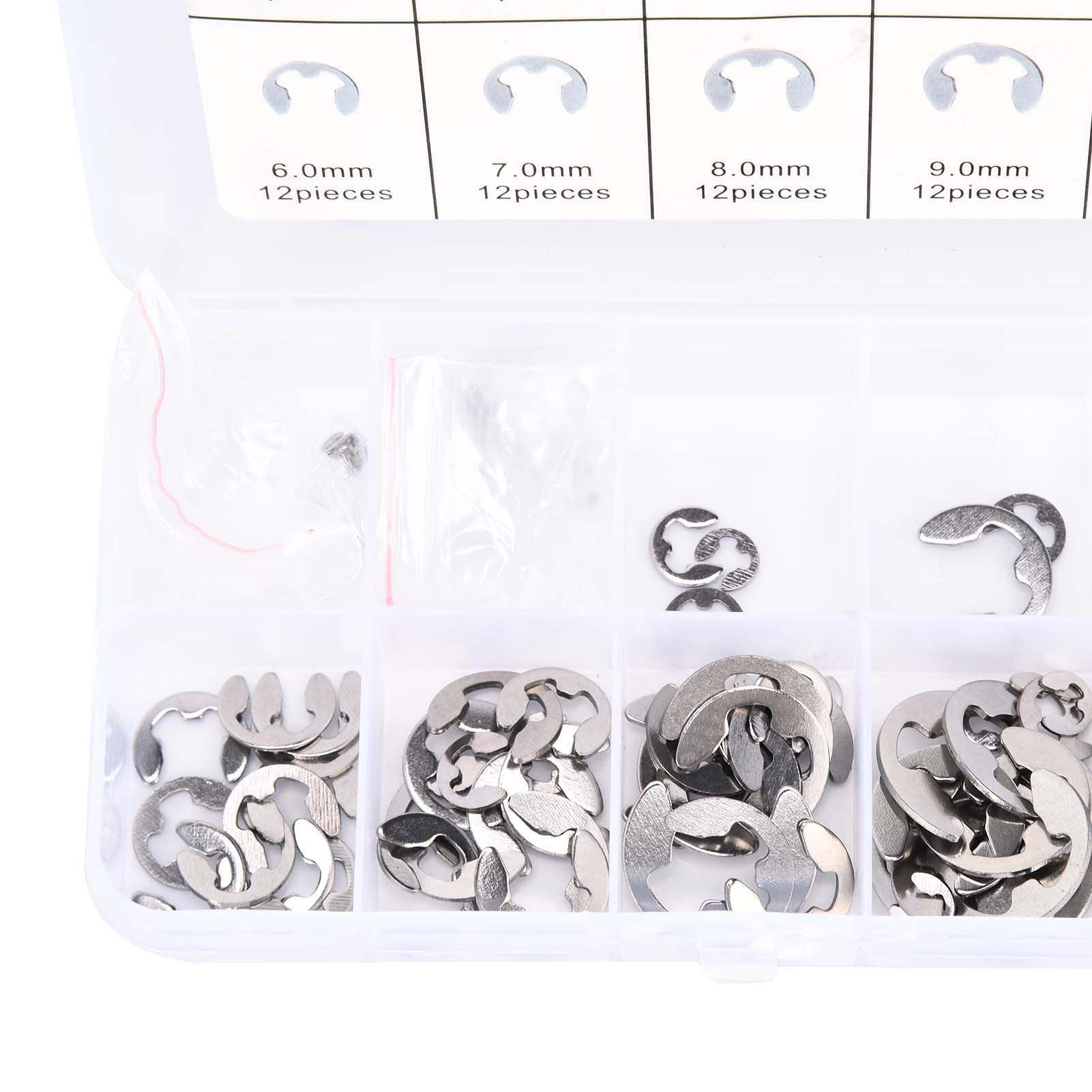 120PCS Snap Rings M1.5‑10 Mini Portable Corrosion Resistant Stainless Steel view 13