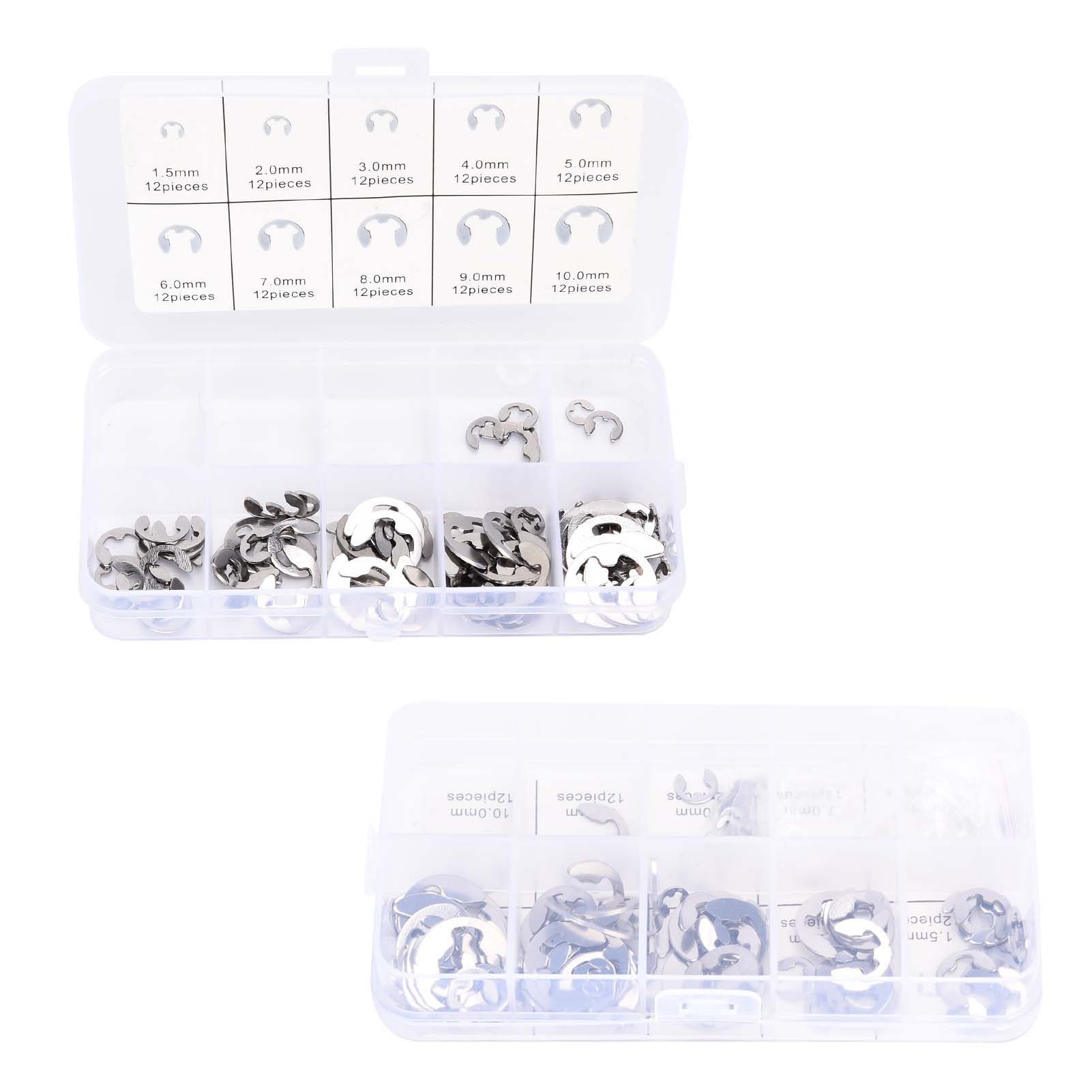 120PCS Snap Rings M1.5‑10 Mini Portable Corrosion Resistant Stainless Steel view 15