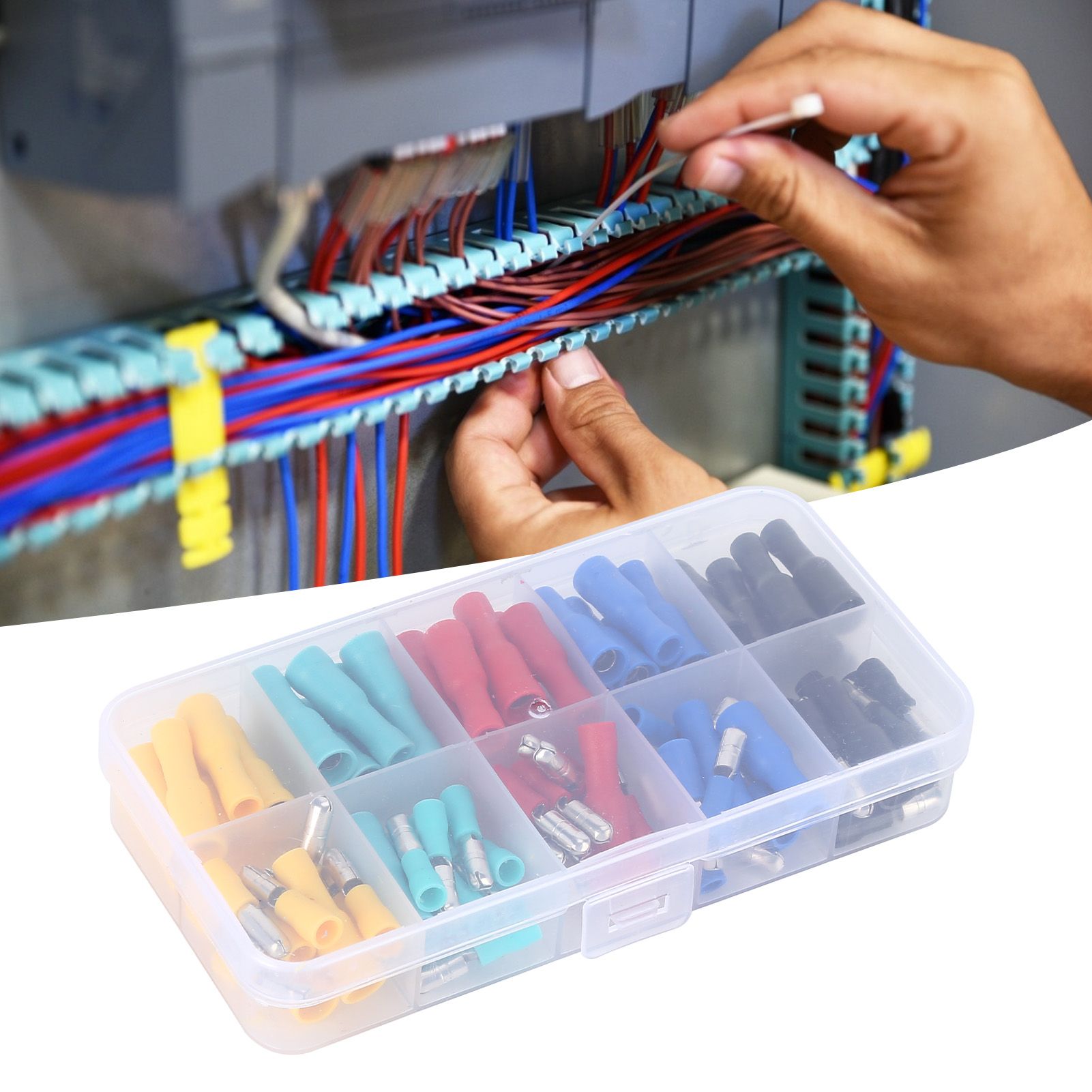 100Pcs Electrical Wire Terminal Male Female Many Colours Plug in Type Cold view 11