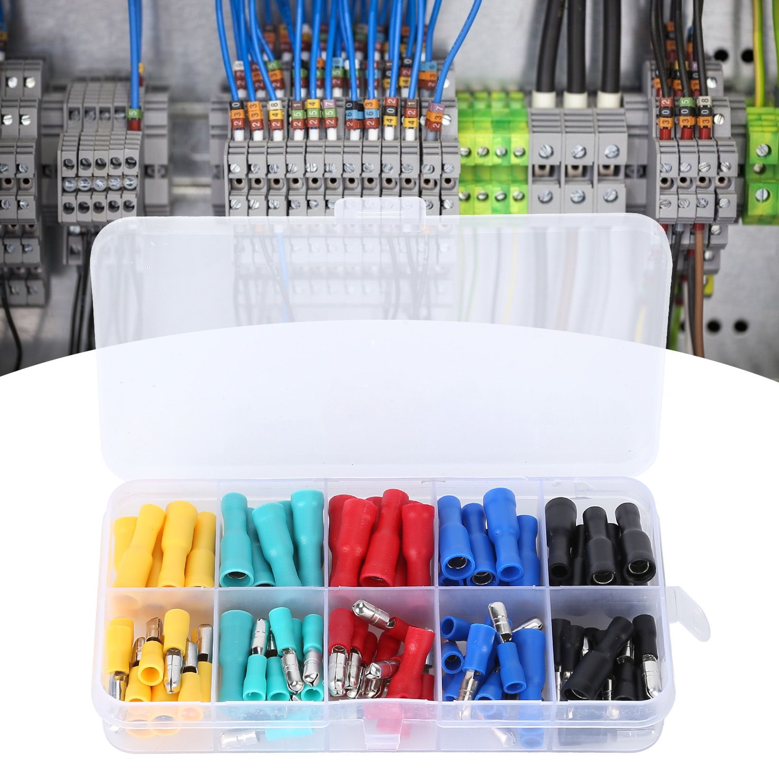 100Pcs Electrical Wire Terminal Male Female Many Colours Plug in Type Cold view 12