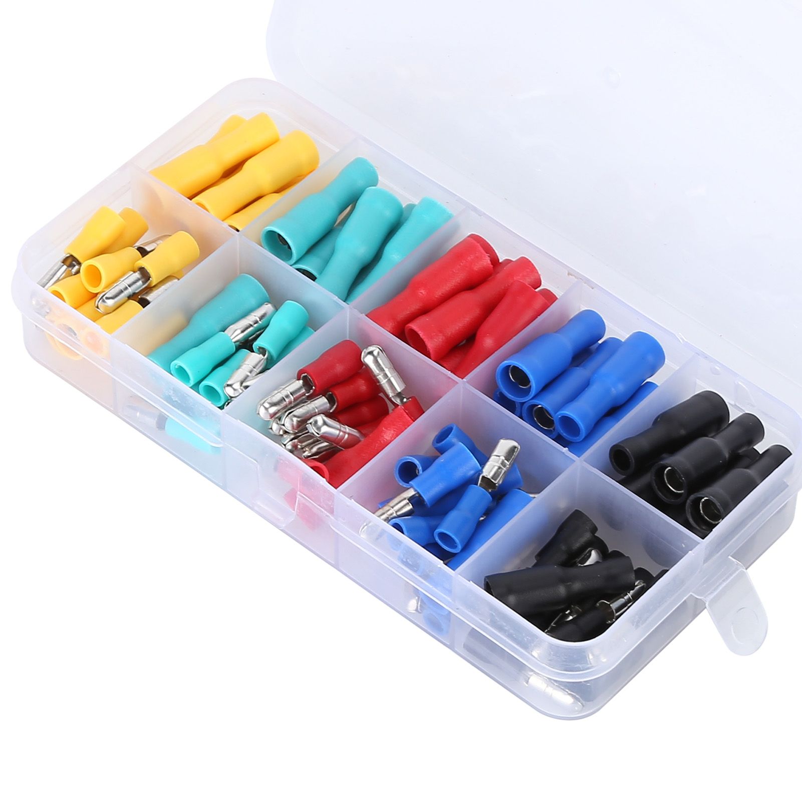 100Pcs Electrical Wire Terminal Male Female Many Colours Plug in Type Cold view 13