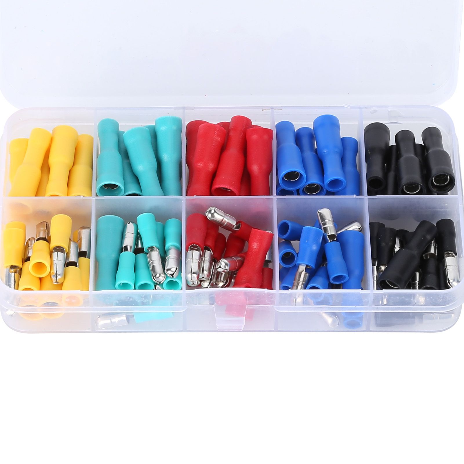 100Pcs Electrical Wire Terminal Male Female Many Colours Plug in Type Cold view 14