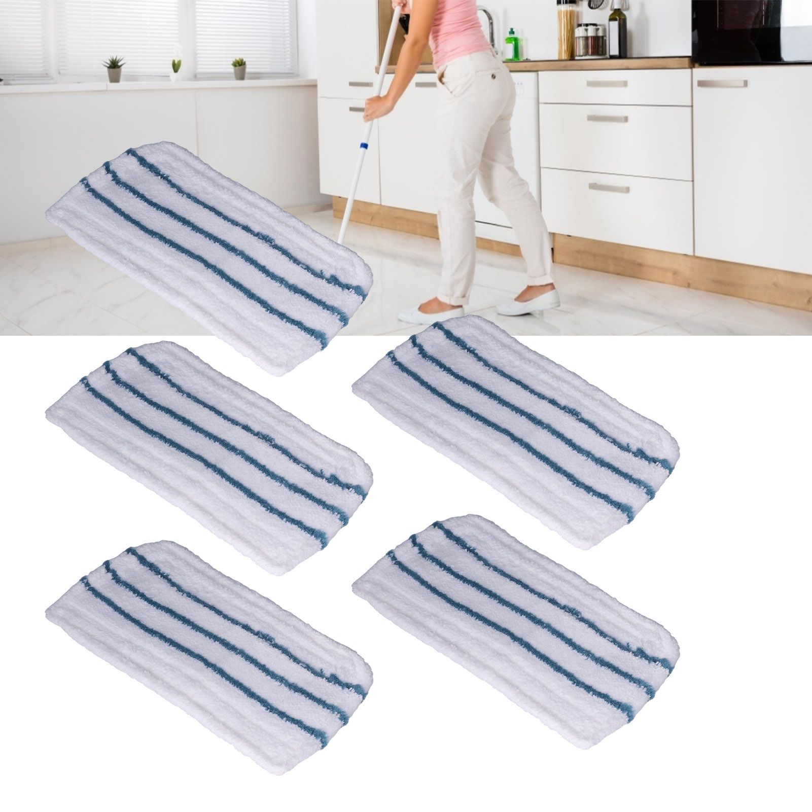 5PCS Washable Fiber Mopping Pads Replacement Steam Mop Accessory Fit for view 11
