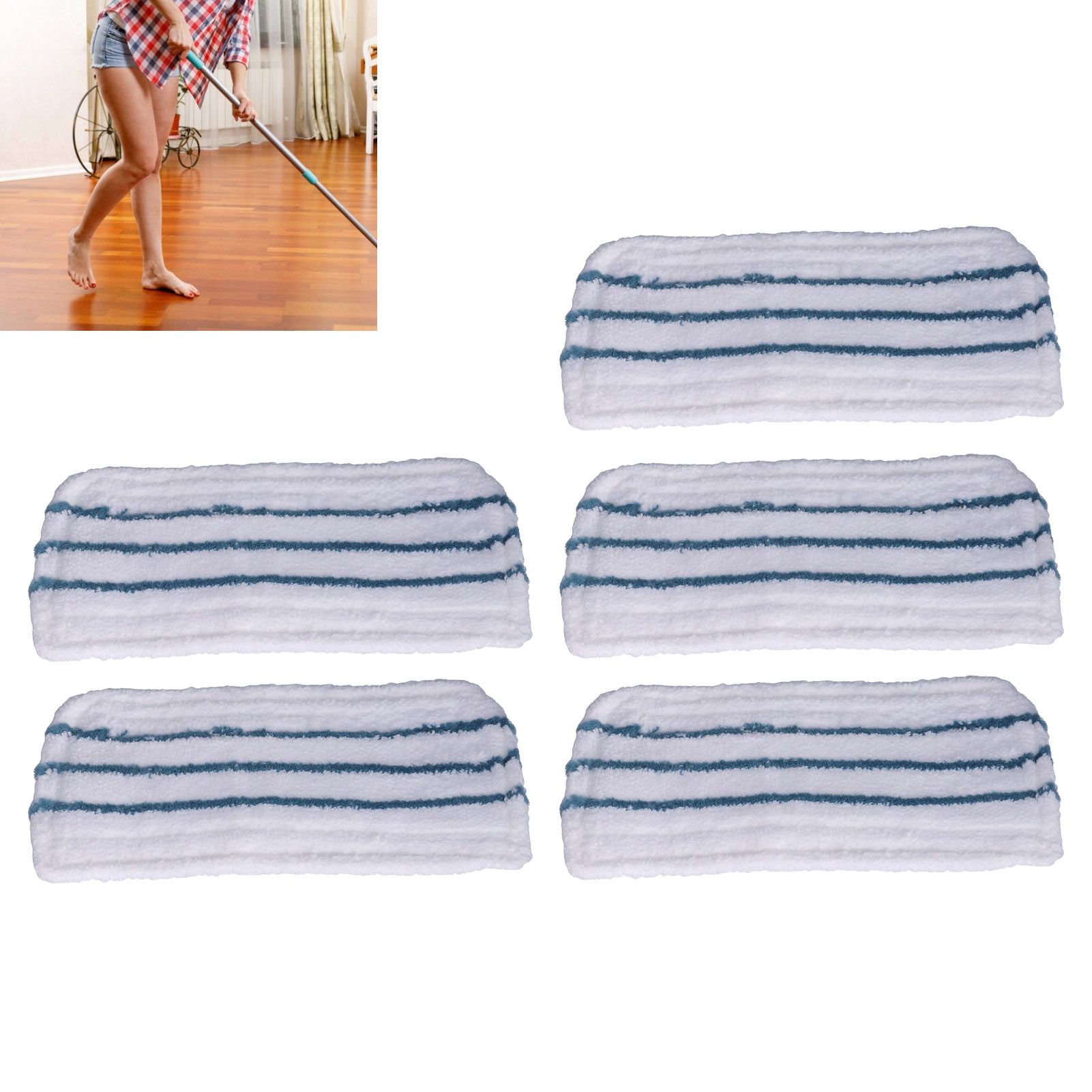 5PCS Washable Fiber Mopping Pads Replacement Steam Mop Accessory Fit for view 12