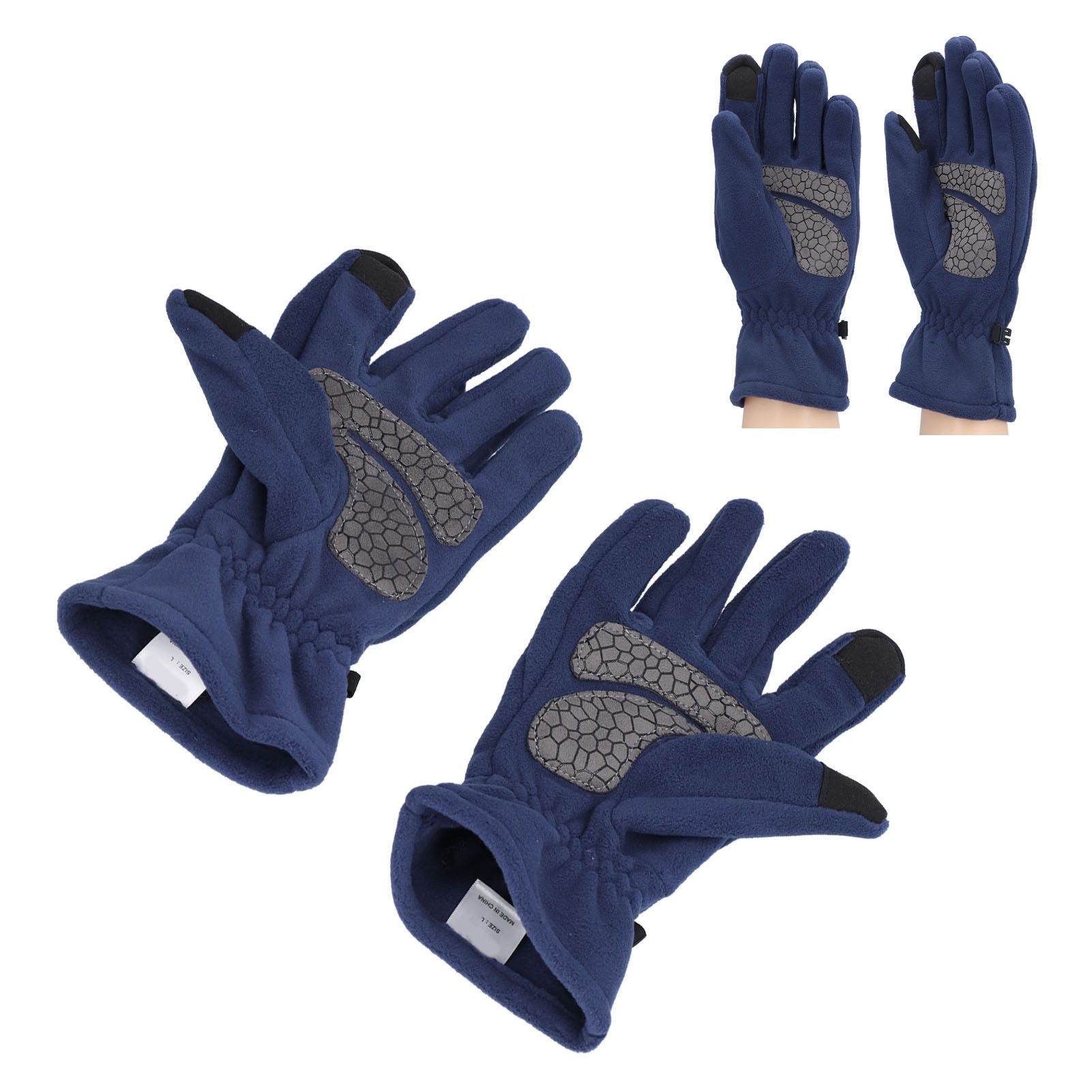 Windproof Gloves Induced Wearable Thickened Non Slip Blue Winter Gloves for view 7