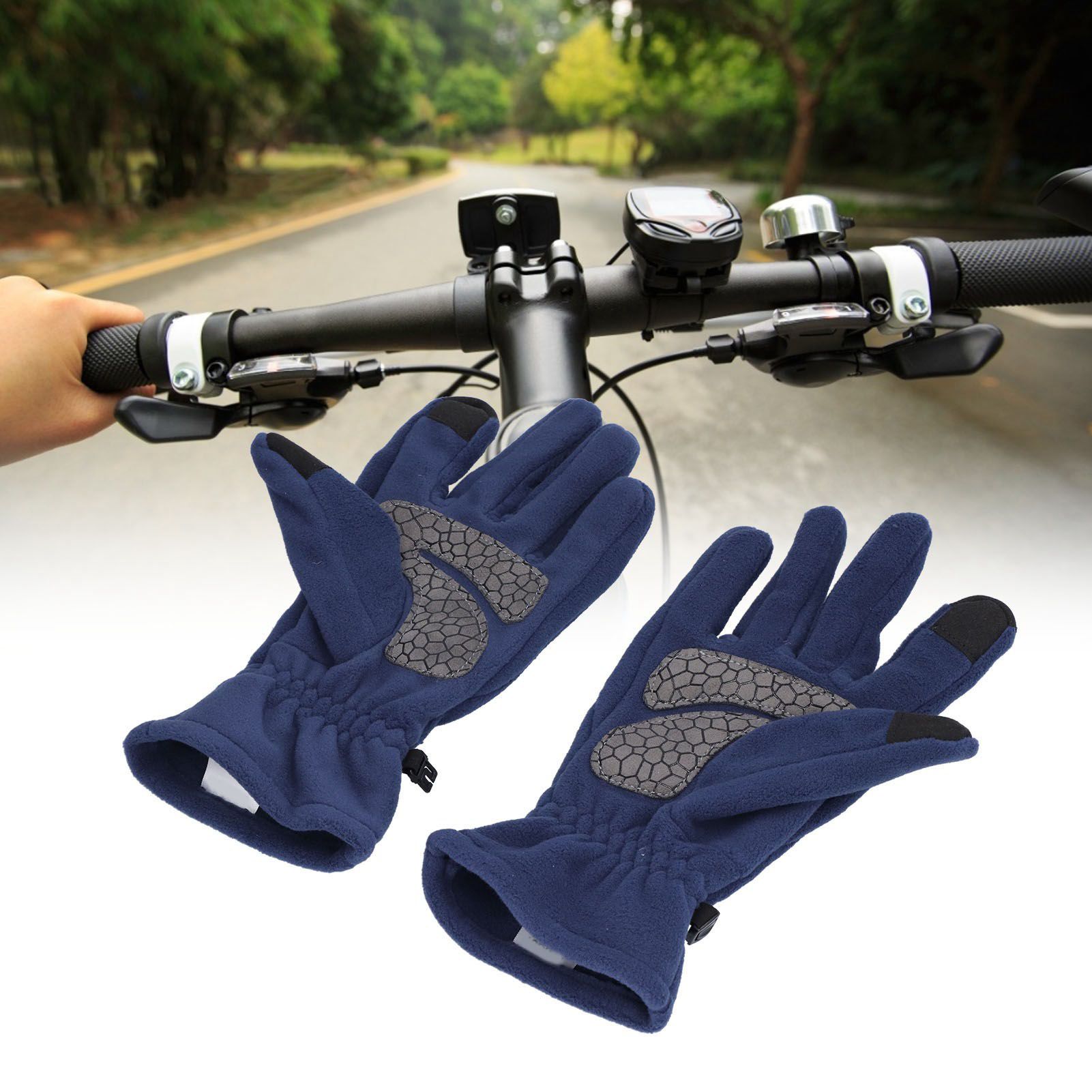 Windproof Gloves Induced Wearable Thickened Non Slip Blue Winter Gloves for view 12
