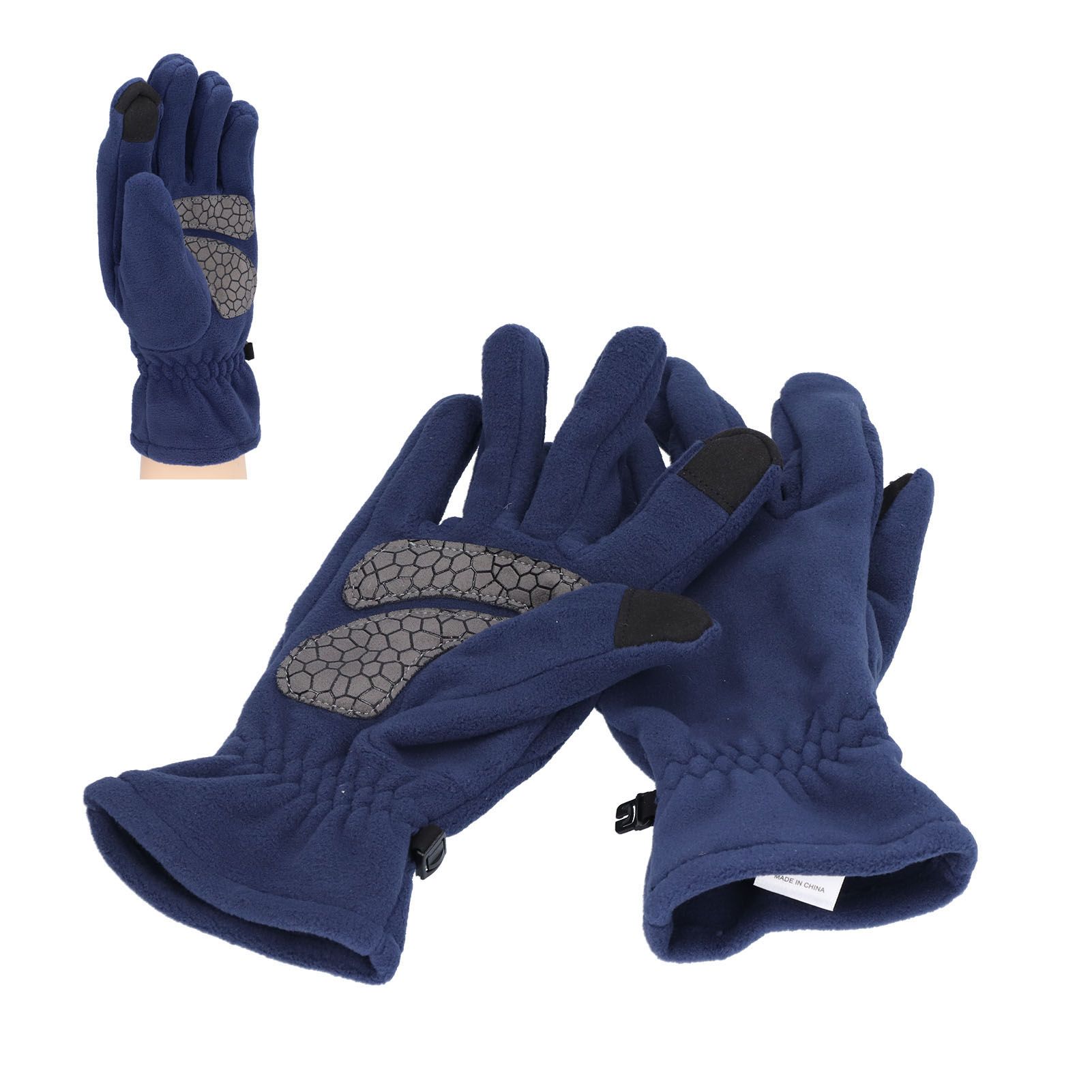Windproof Gloves Induced Wearable Thickened Non Slip Blue Winter Gloves for view 8