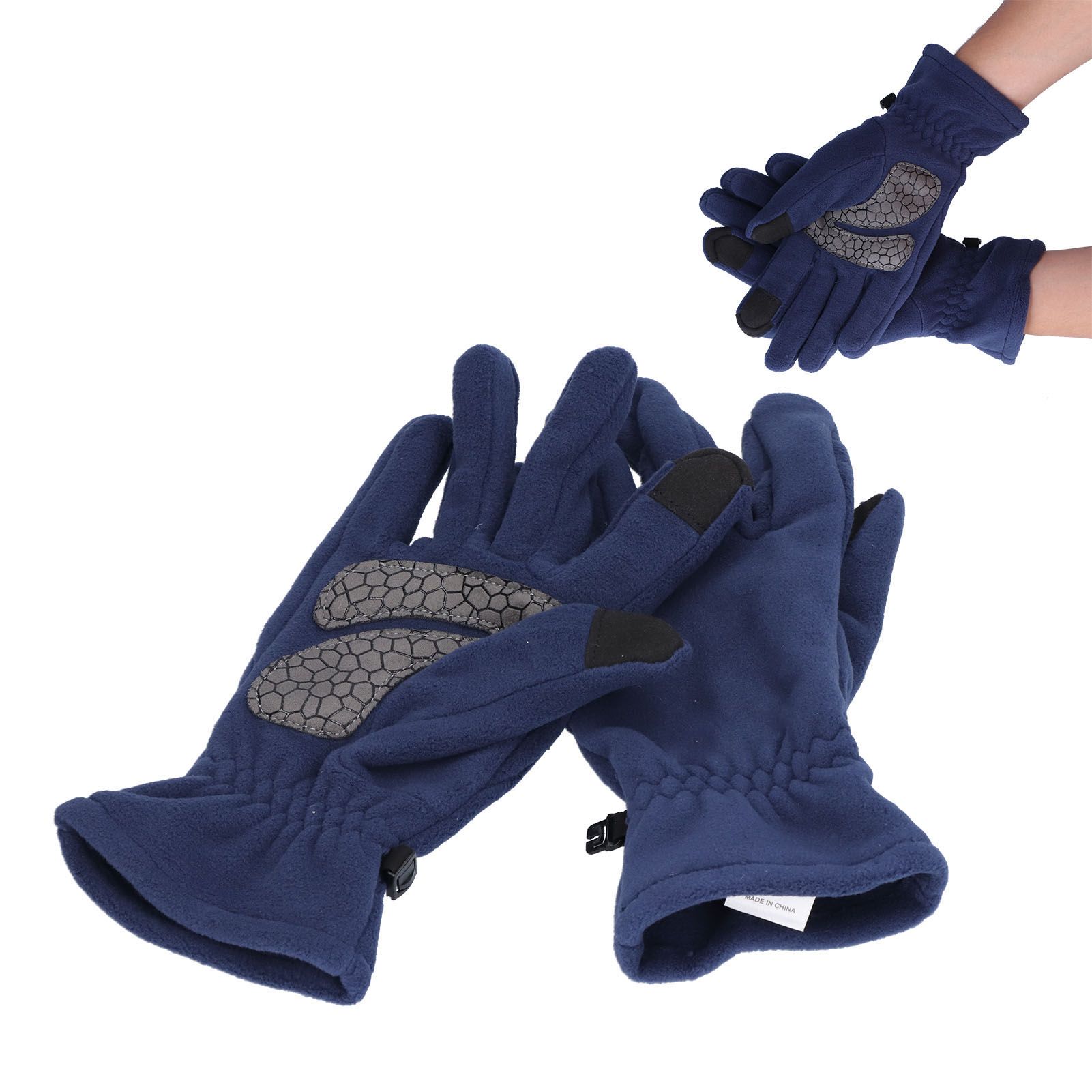 Windproof Gloves Induced Wearable Thickened Non Slip Blue Winter Gloves for view 10