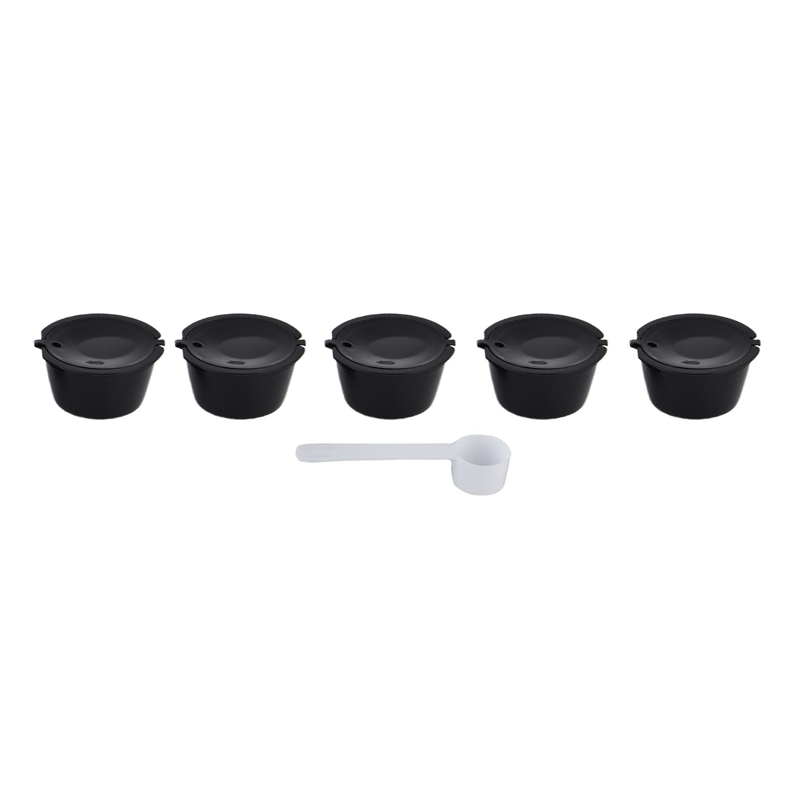 5Pcs 50ml Coffee Capsule Reusable Coffee Filter Cup with Spoon for DOLCE GUSTO