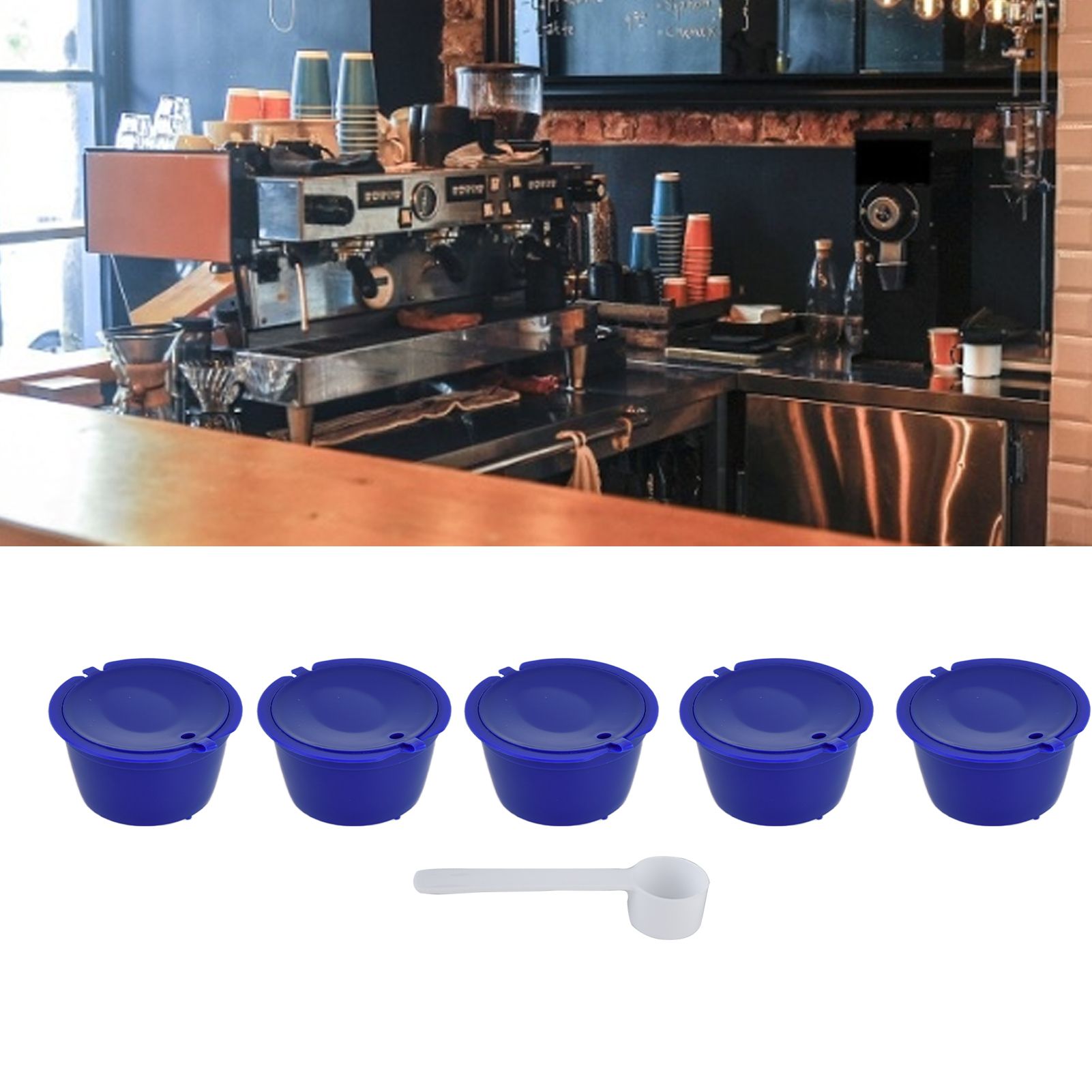 5Pcs 50ml Coffee Capsule Reusable Coffee Filter Cup with Spoon for DOLCE GUSTO view 11