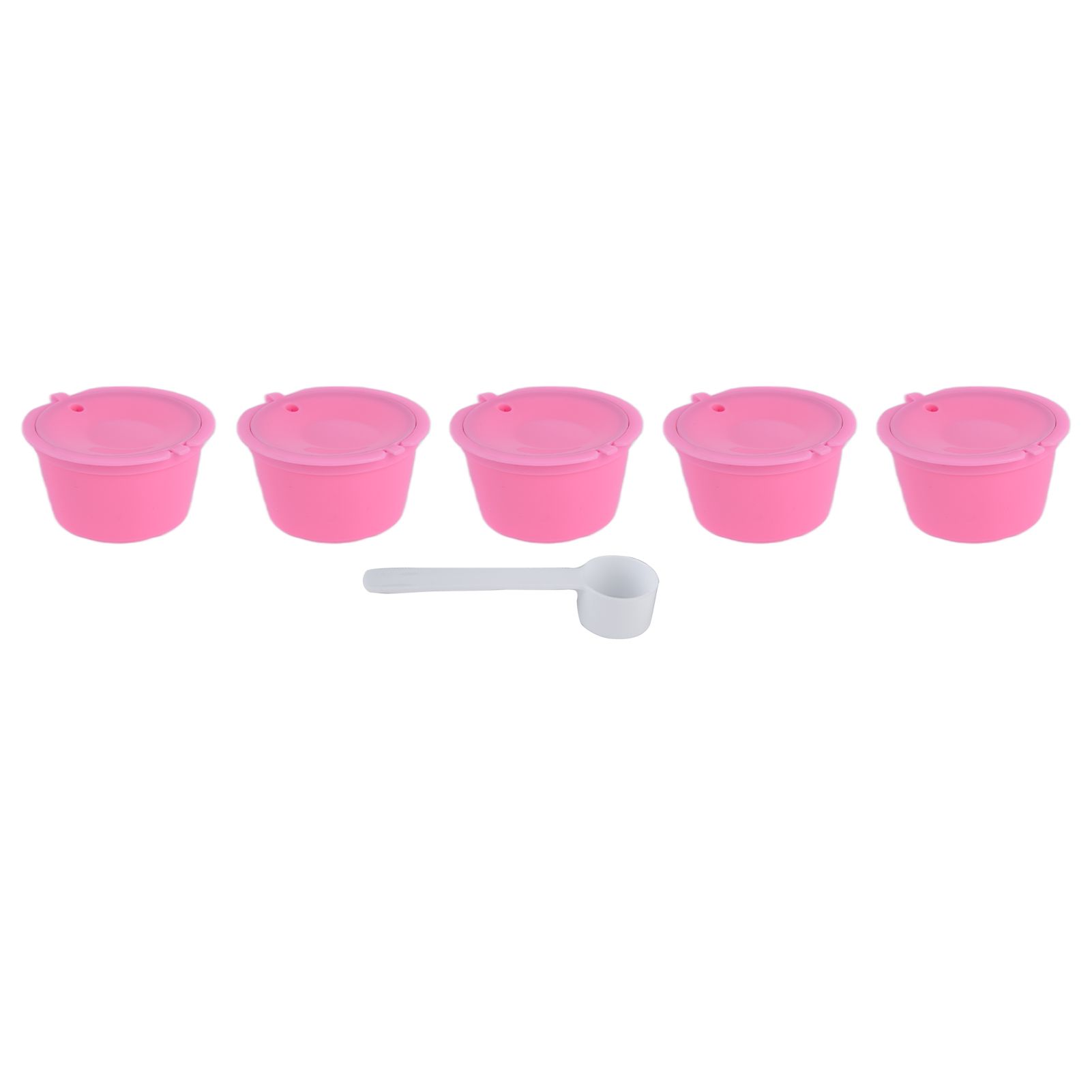 5Pcs 50ml Coffee Capsule Reusable Coffee Filter Cup with Spoon for DOLCE GUSTO