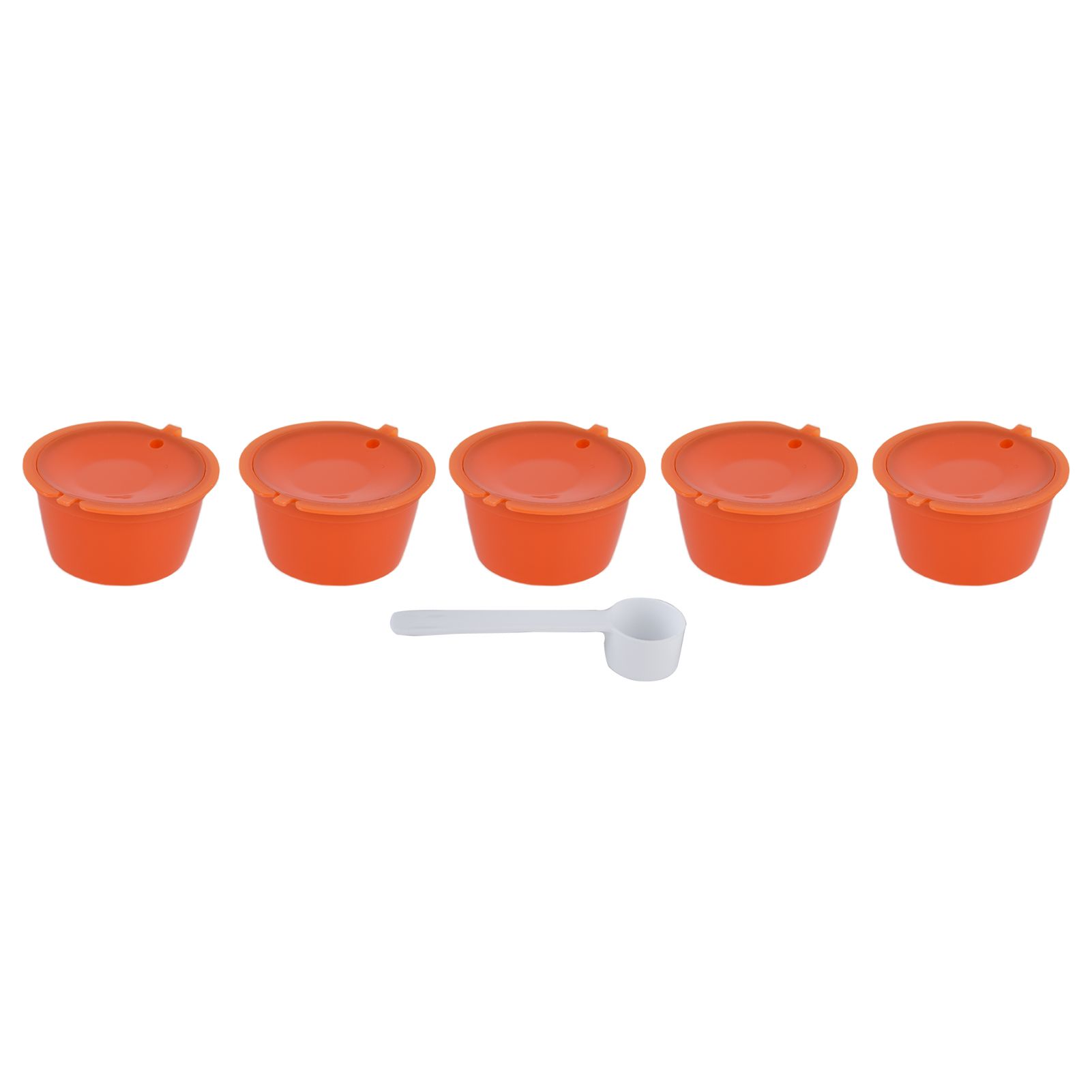 5Pcs 50ml Coffee Capsule Reusable Coffee Filter Cup with Spoon for DOLCE GUSTO