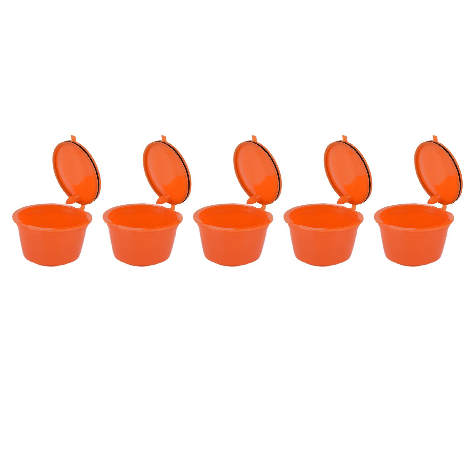 5Pcs 50ml Coffee Capsule Reusable Coffee Filter Cup with Spoon for DOLCE GUSTO view 2