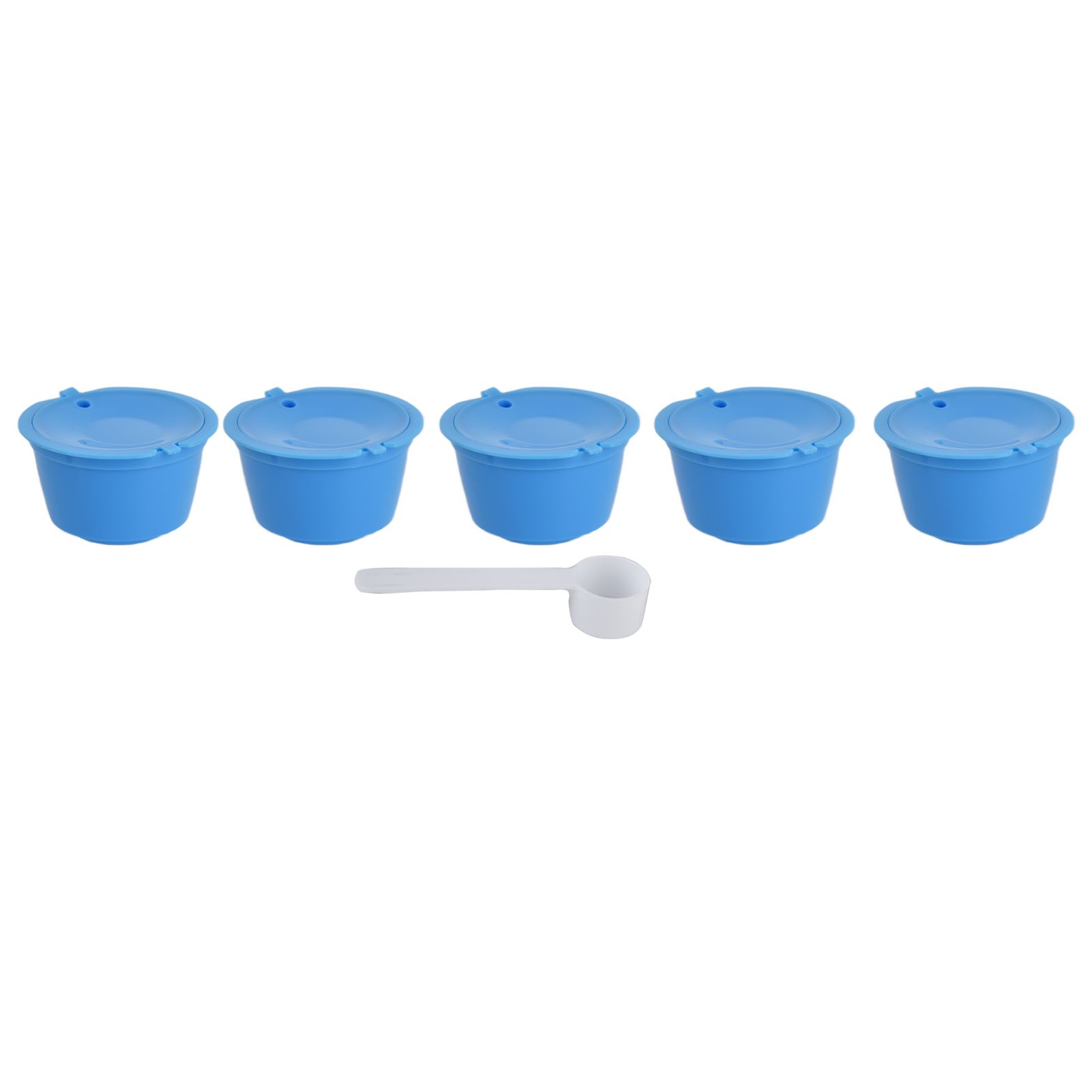 5Pcs 50ml Coffee Capsule Reusable Coffee Filter Cup with Spoon for DOLCE GUSTO