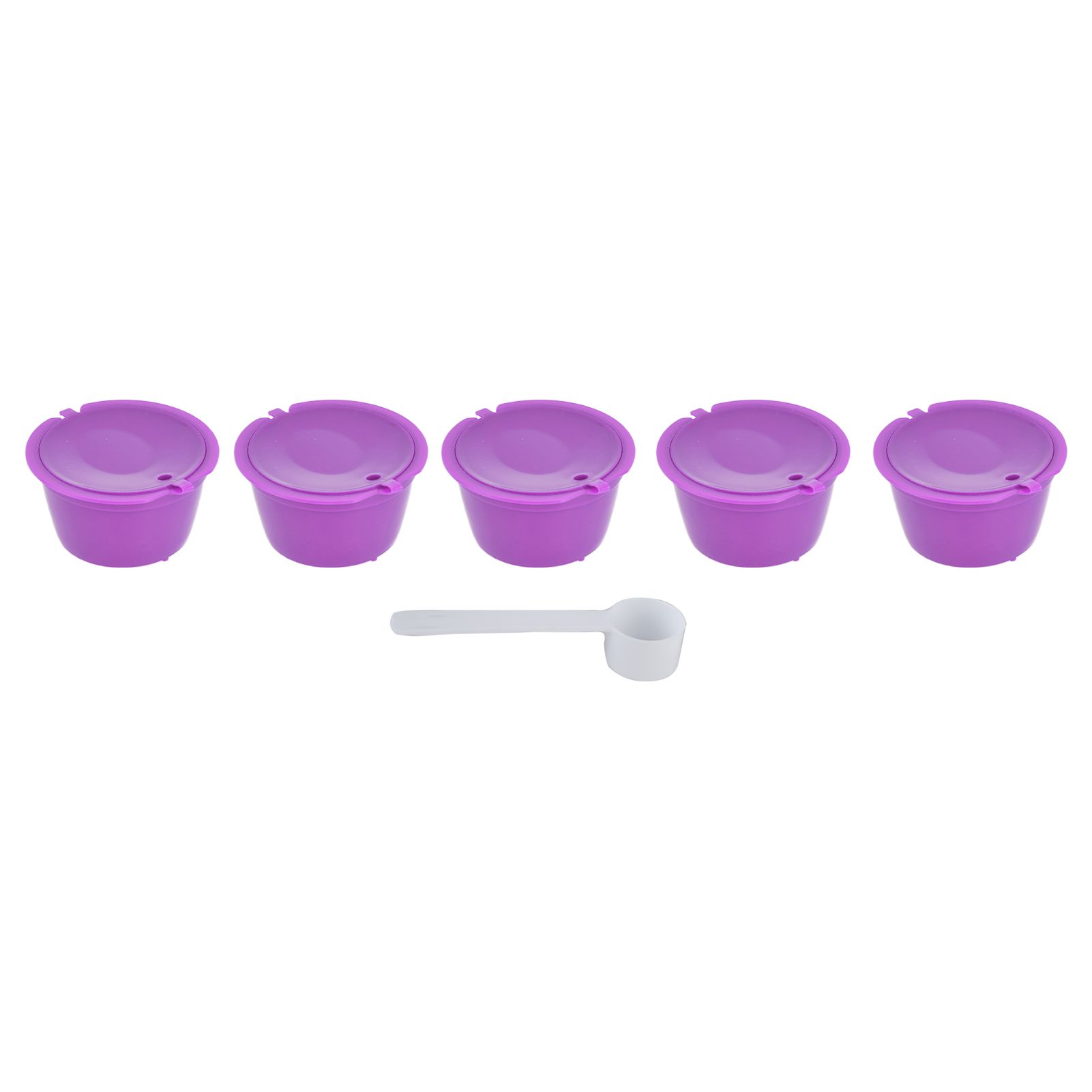 5Pcs 50ml Coffee Capsule Reusable Coffee Filter Cup with Spoon for DOLCE GUSTO