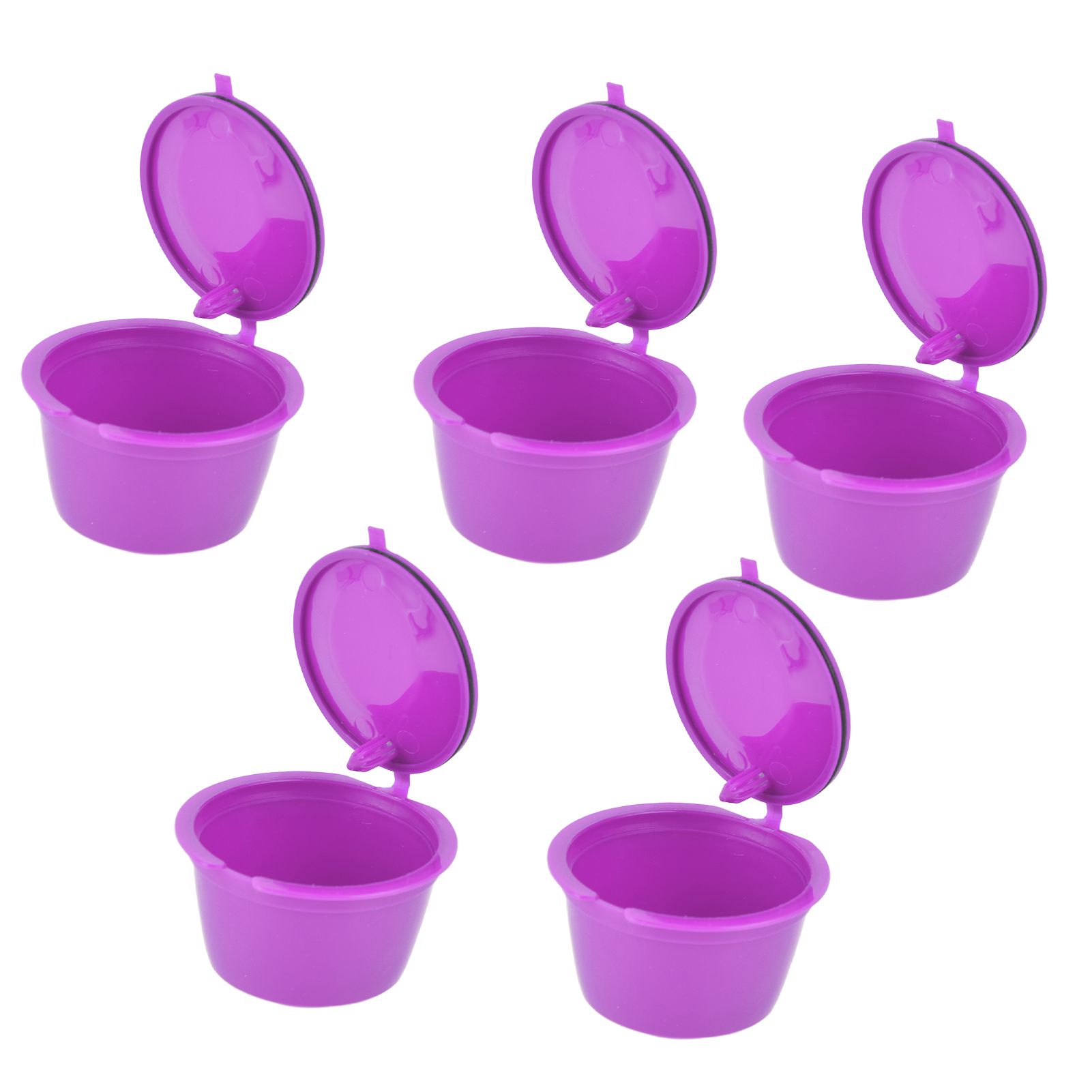 5Pcs 50ml Coffee Capsule Reusable Coffee Filter Cup with Spoon for DOLCE GUSTO view 2