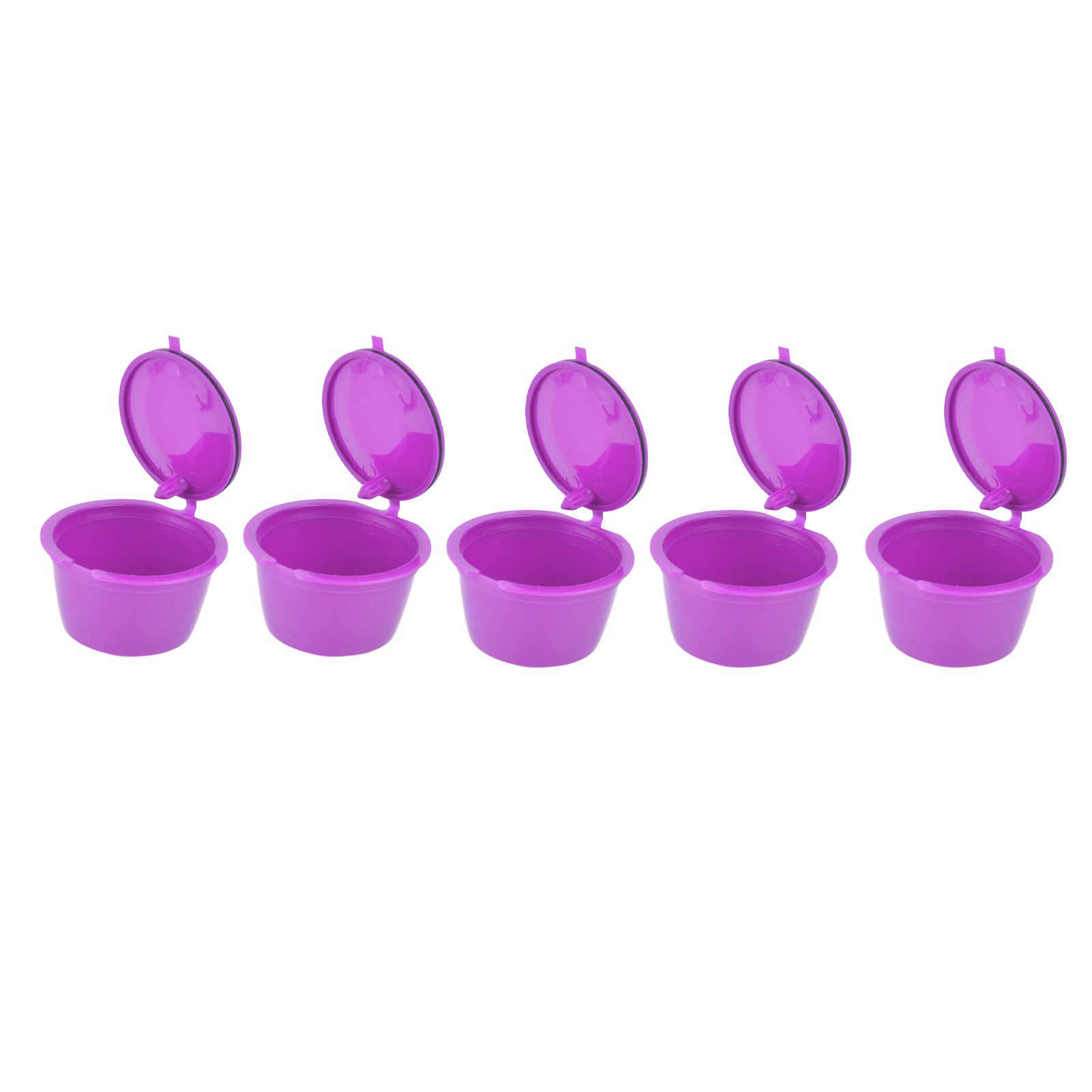 5Pcs 50ml Coffee Capsule Reusable Coffee Filter Cup with Spoon for DOLCE GUSTO view 7