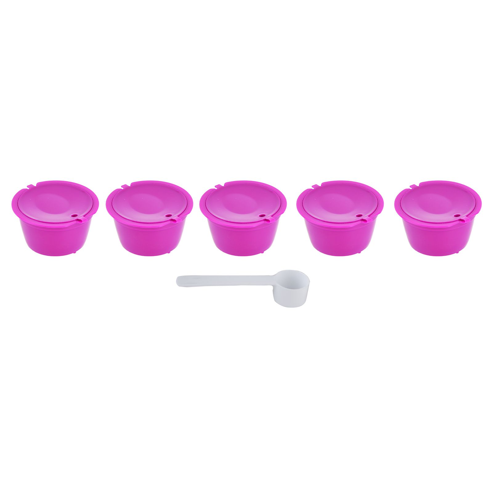 5Pcs 50ml Coffee Capsule Reusable Coffee Filter Cup with Spoon for DOLCE GUSTO