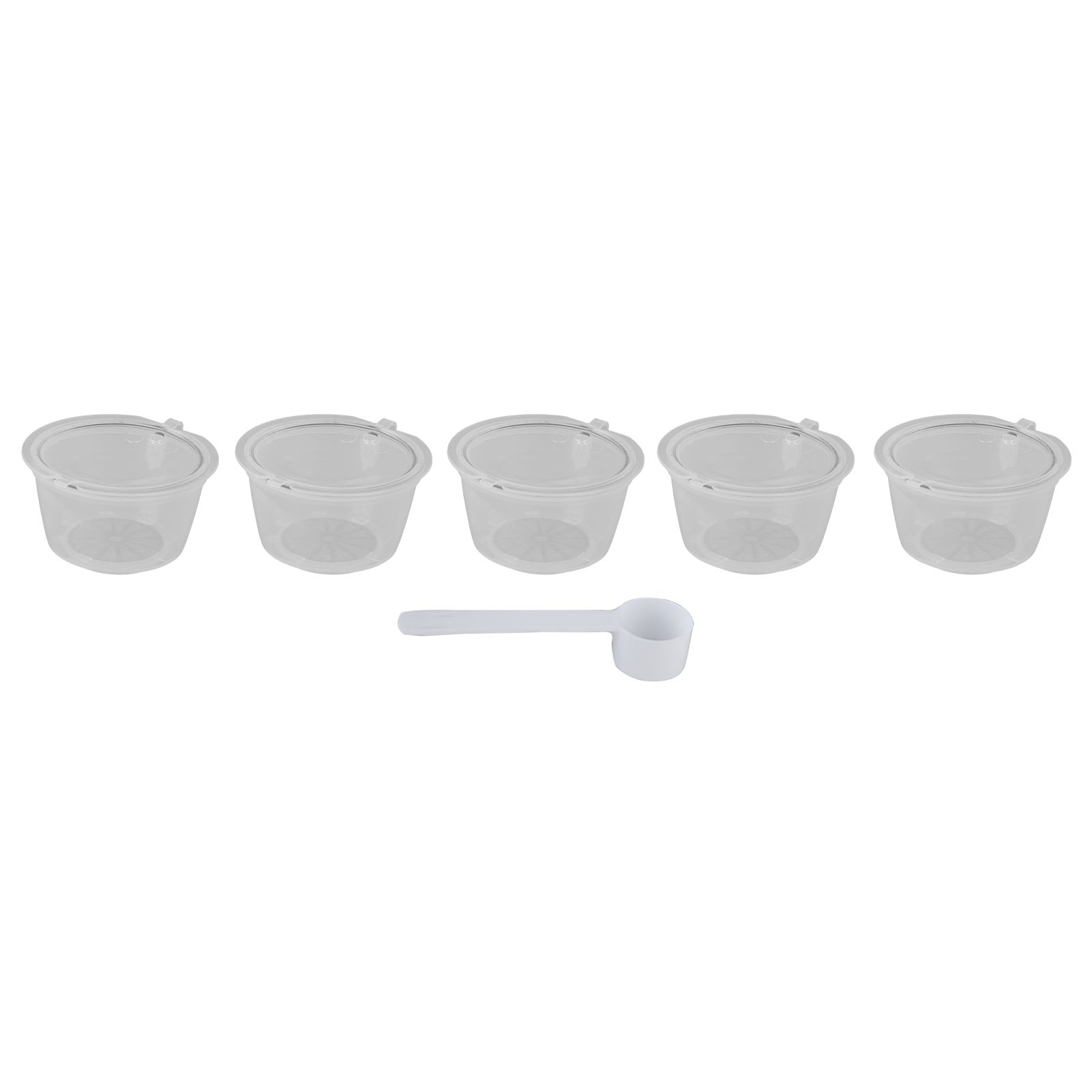 5Pcs 50ml Coffee Capsule Reusable Coffee Filter Cup with Spoon for DOLCE GUSTO