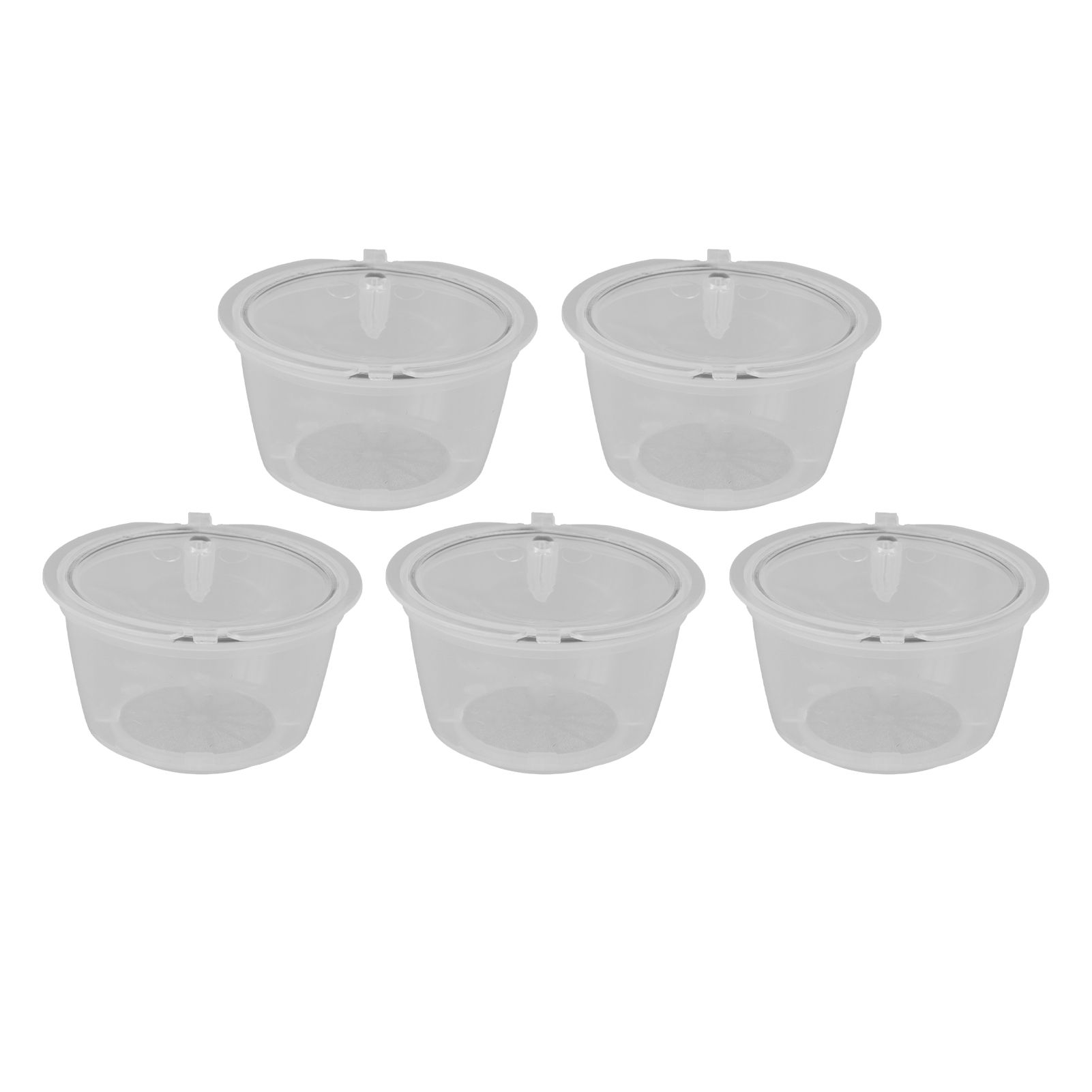 5Pcs 50ml Coffee Capsule Reusable Coffee Filter Cup with Spoon for DOLCE GUSTO view 2