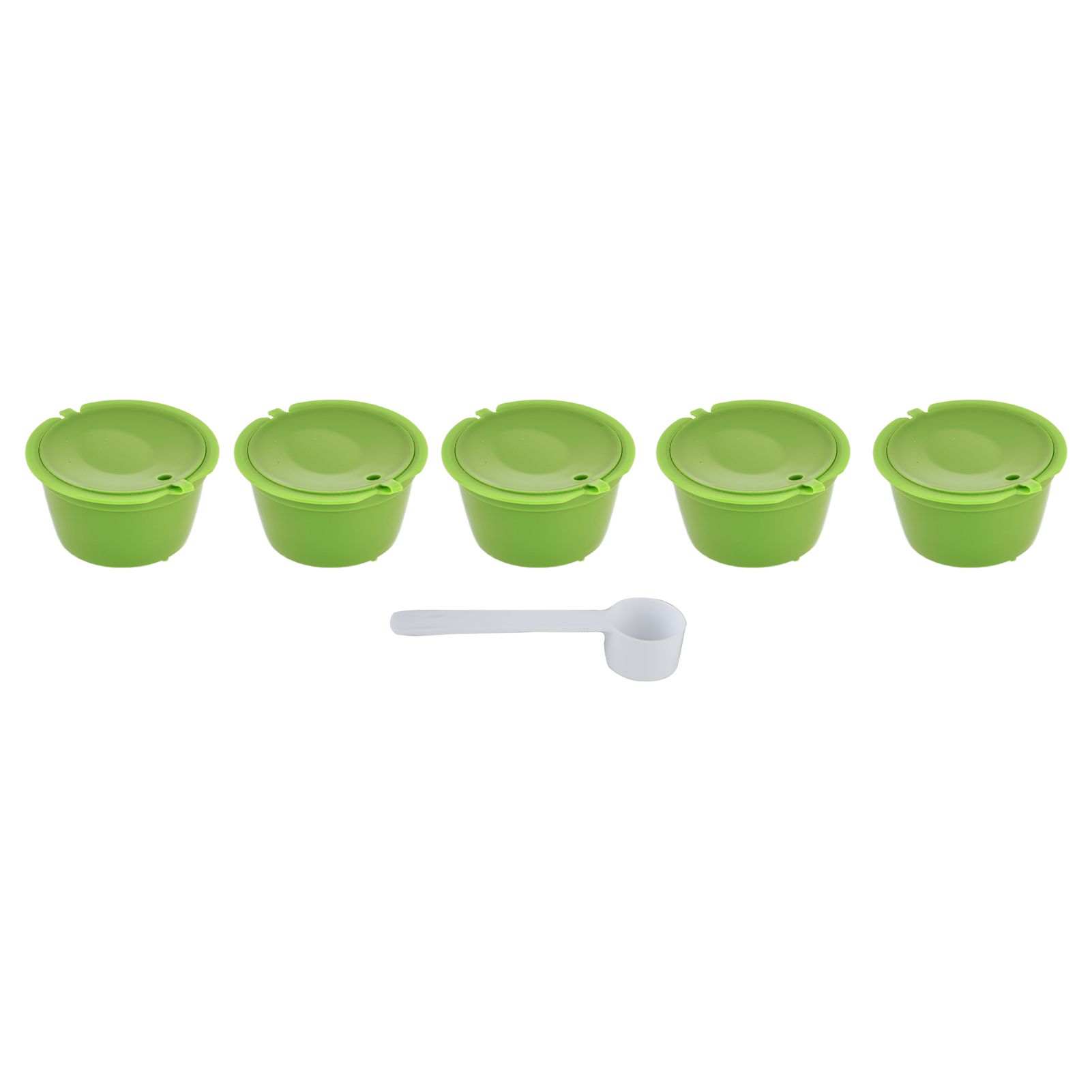 5Pcs 50ml Coffee Capsule Reusable Coffee Filter Cup with Spoon for DOLCE GUSTO