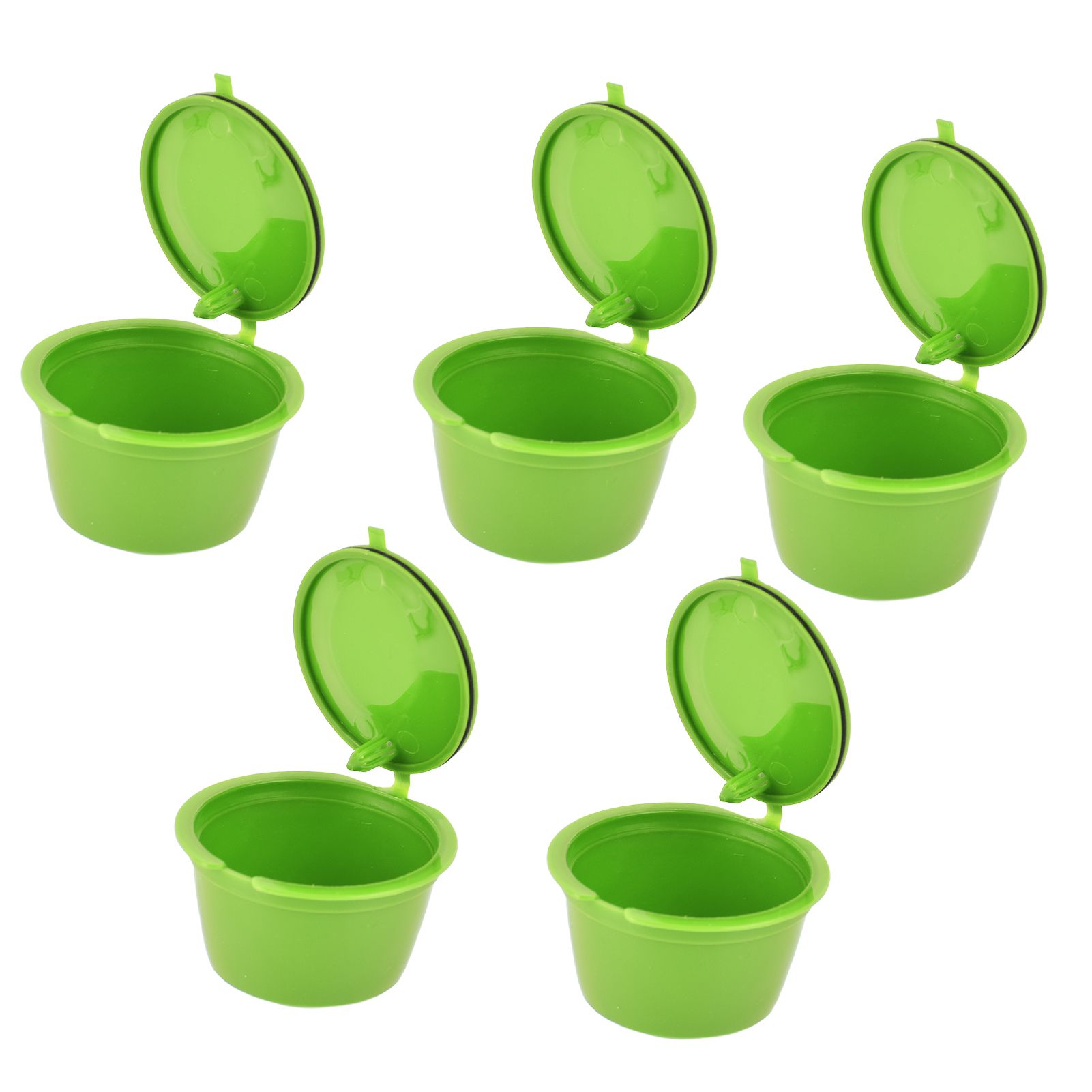 5Pcs 50ml Coffee Capsule Reusable Coffee Filter Cup with Spoon for DOLCE GUSTO view 2