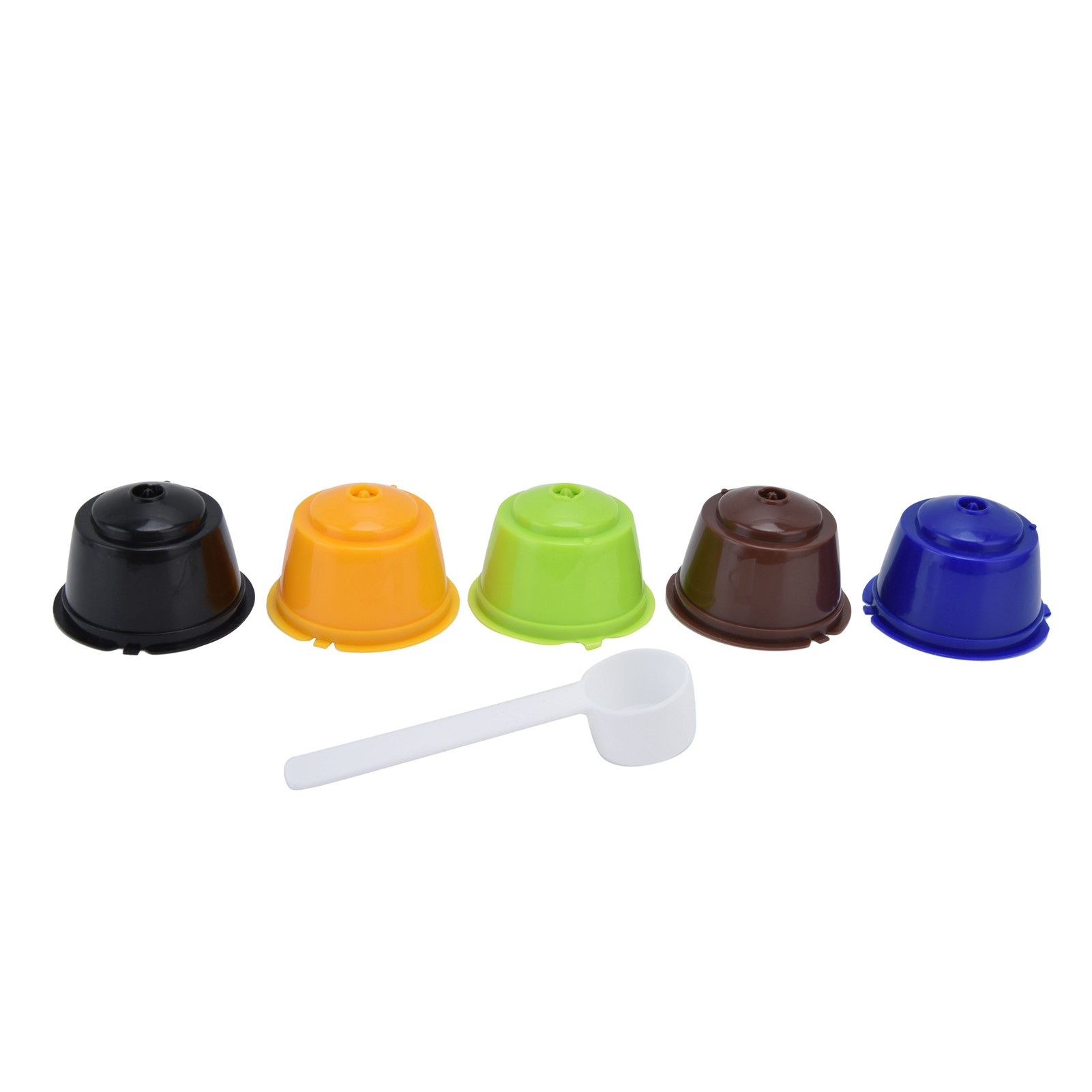 5Pcs Reusable Coffee Pod 50ml Refillable Coffee Capsule with Spoon Convenient