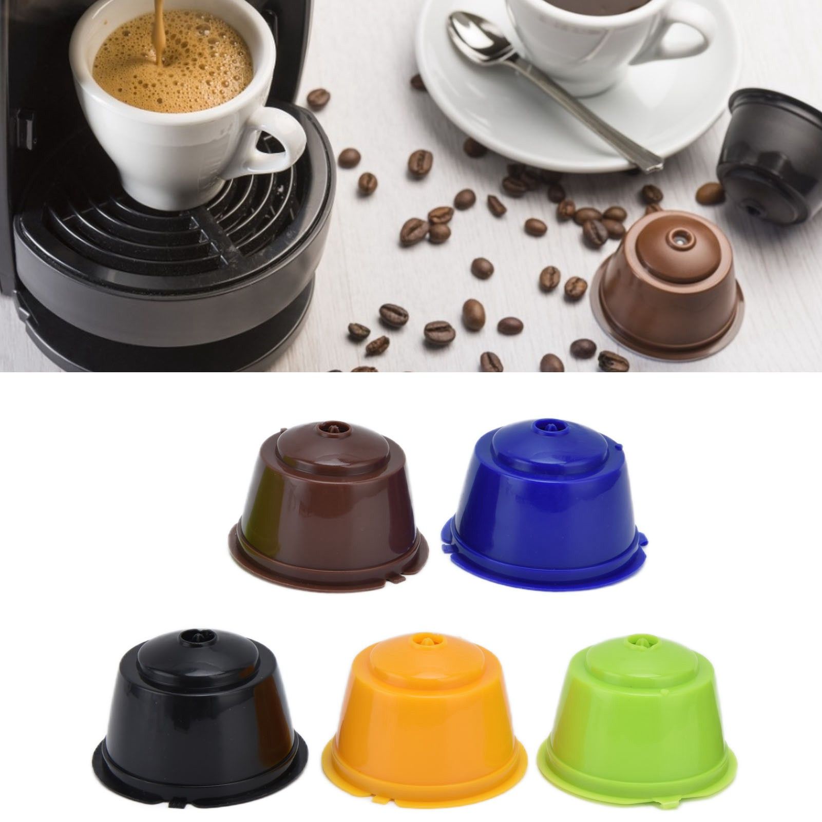 5Pcs Reusable Coffee Pod 50ml Refillable Coffee Capsule with Spoon Convenient view 11