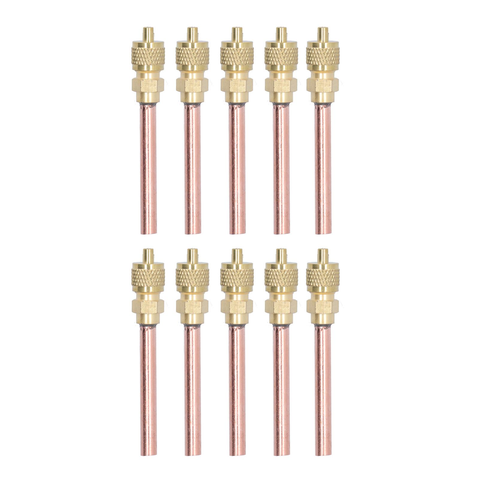 10Pcs 1/4SAE HVAC Filling Access Valves Air Conditioner Brass Check Valve for — image 1