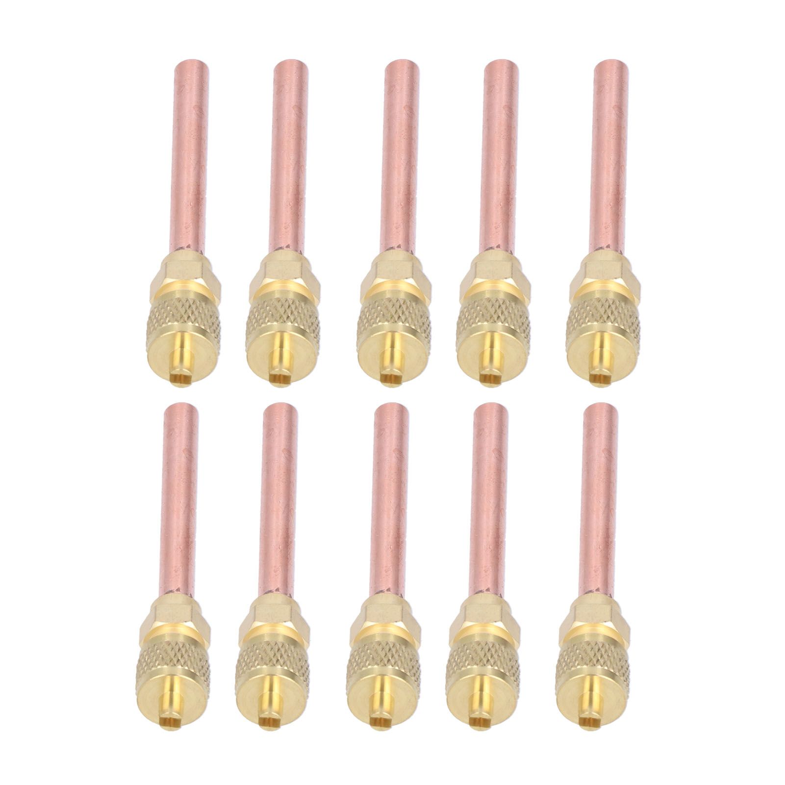 10Pcs 1/4SAE HVAC Filling Access Valves Air Conditioner Brass Check Valve for view 2