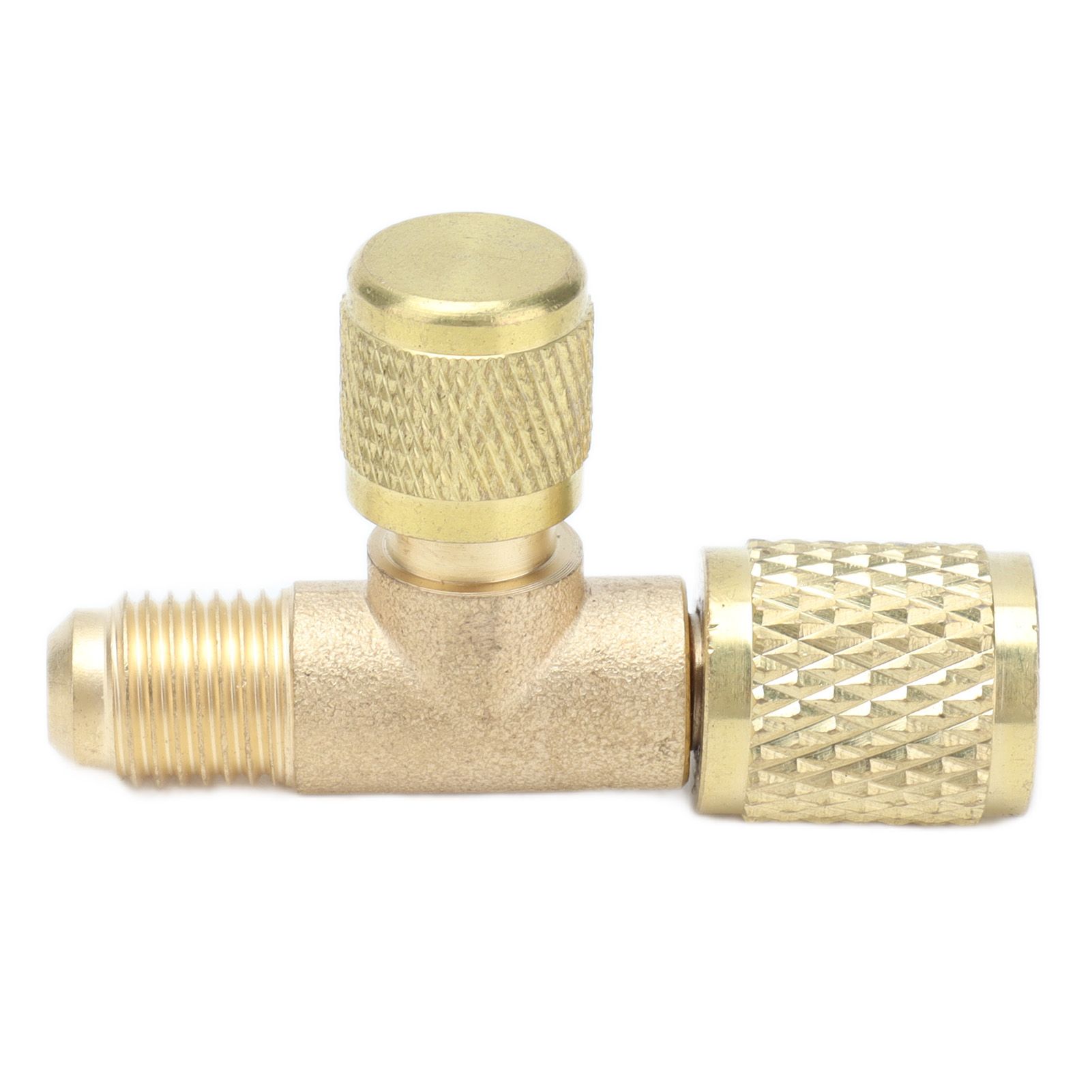 1/4SAE Exhaust Valve Air Conditioning Refrigeration Charging Adapter Valve for view 2