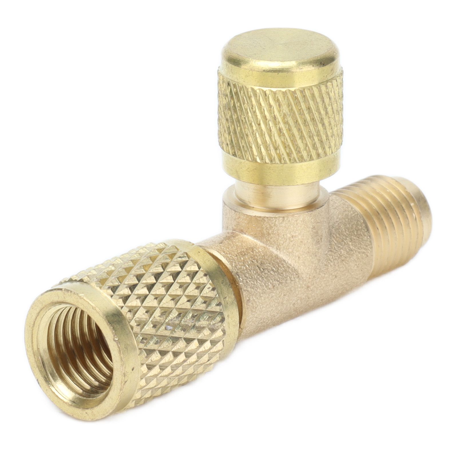1/4SAE Exhaust Valve Air Conditioning Refrigeration Charging Adapter Valve for view 3