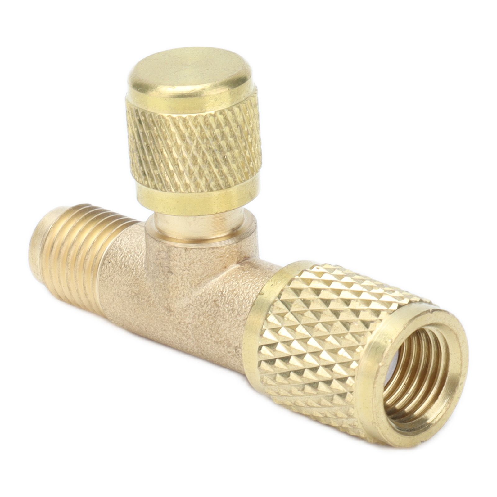 1/4SAE Exhaust Valve Air Conditioning Refrigeration Charging Adapter Valve for view 4