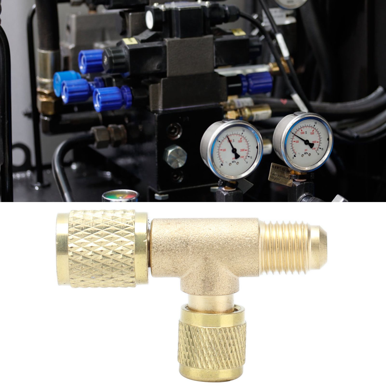1/4SAE Exhaust Valve Air Conditioning Refrigeration Charging Adapter Valve for view 11
