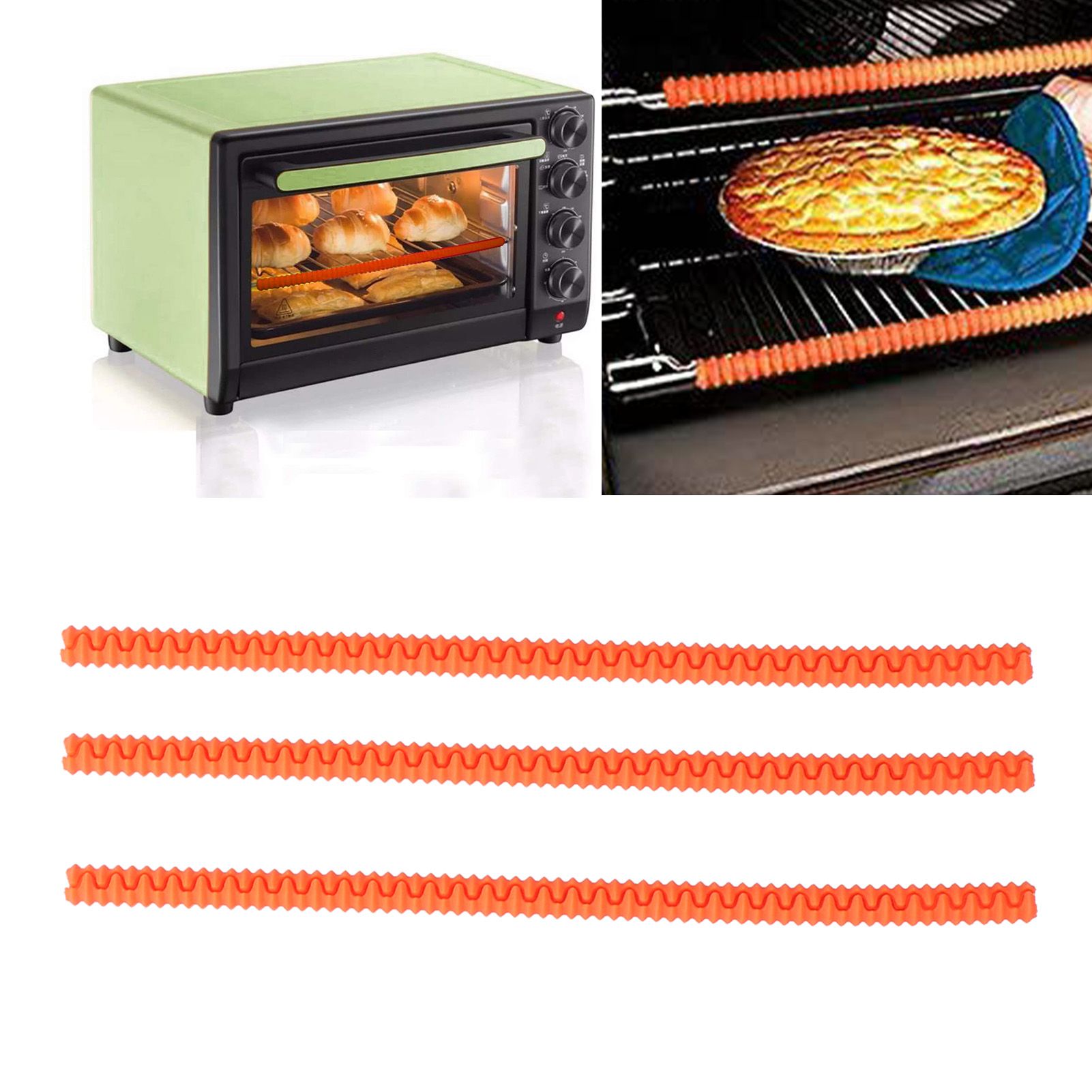 3Pcs Oven Shelf Cover Silicone Anti Scalding Oven Rack Protector for Microwave view 11