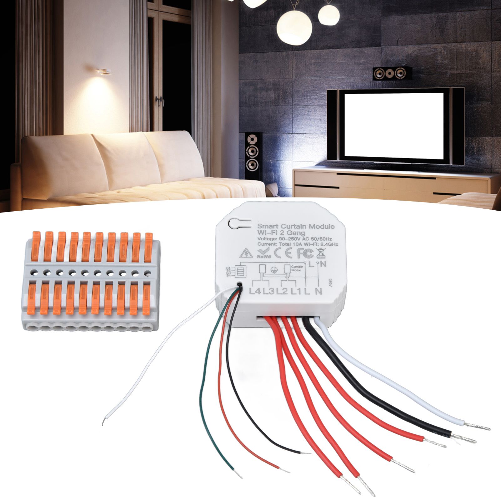 Smart Curtain Switch Module 2 Way Wifi Curtain Opener Module APP Remote view 12