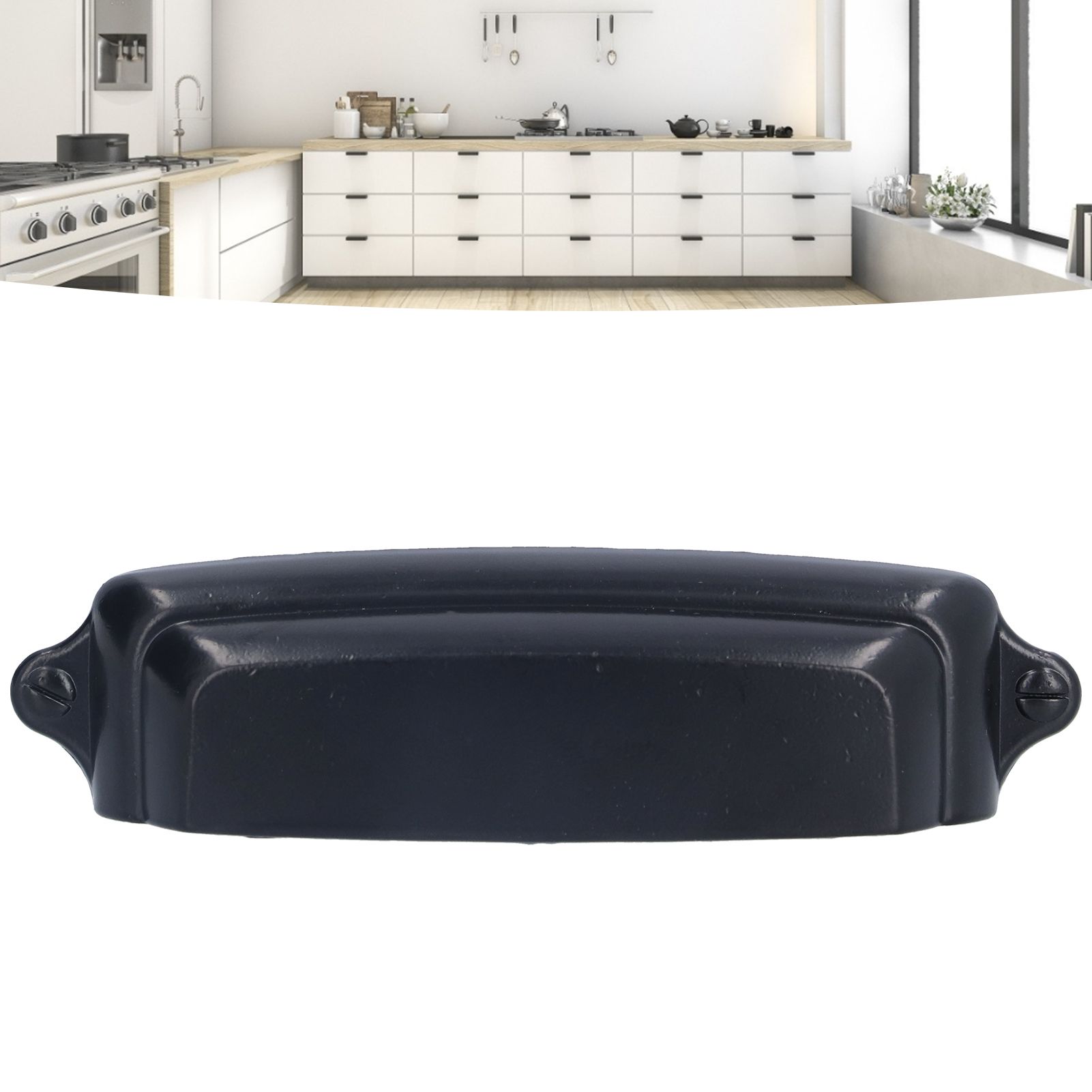 Black Cabinet Pulls Zinc Alloy Shell Handle Surface Oxidation Durable Not view 11