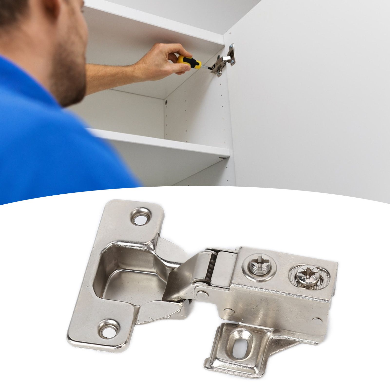 35mm Cabinet Hinge ShortArm Hydraulic FullOverlay Corner Hinge with Narrow view 12
