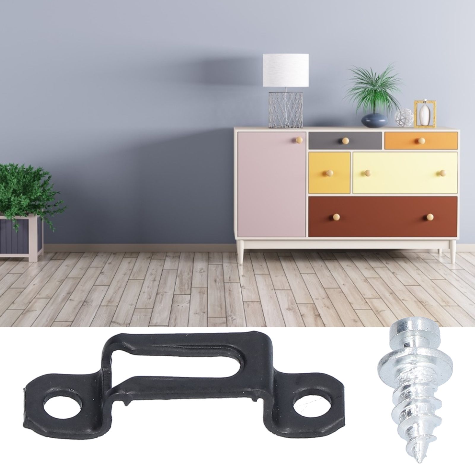 60 Set 2in 1 Furniture Concealed Connector Slide Buckle Fastener for Cabinet view 11