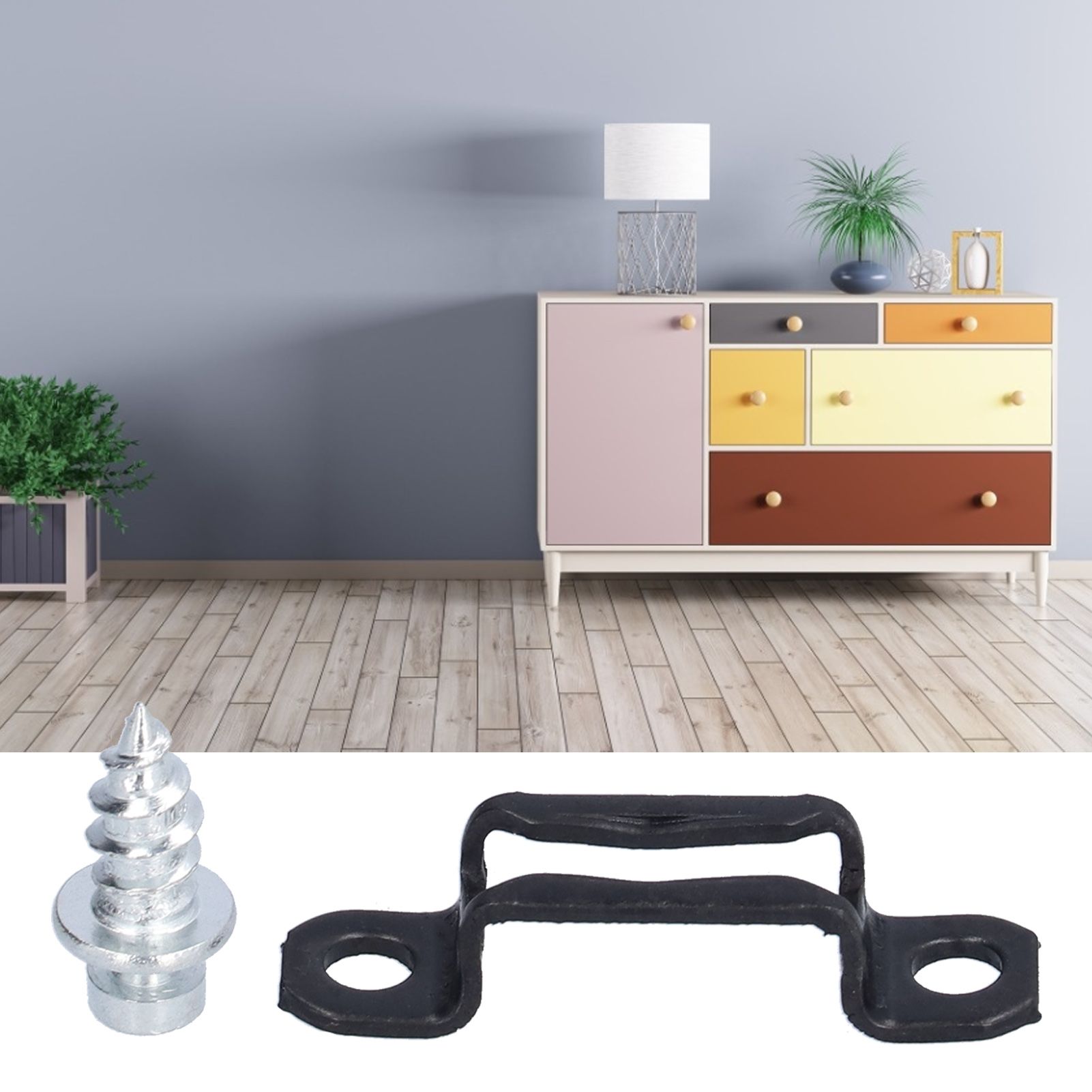 60 Set 2in 1 Furniture Concealed Connector Slide Buckle Fastener for Cabinet view 11