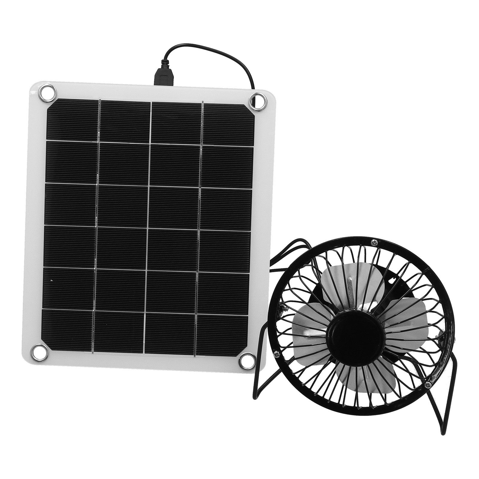 10W Photovoltaic Solar Panel Charger Kit with Fan Dual USB Female Ports for view 4