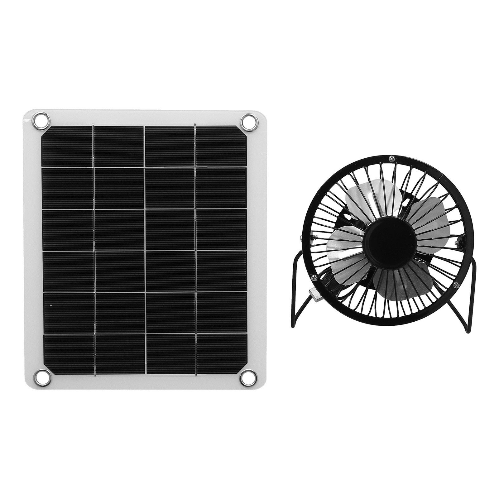 10W Photovoltaic Solar Panel Charger Kit with Fan Dual USB Female Ports for view 10