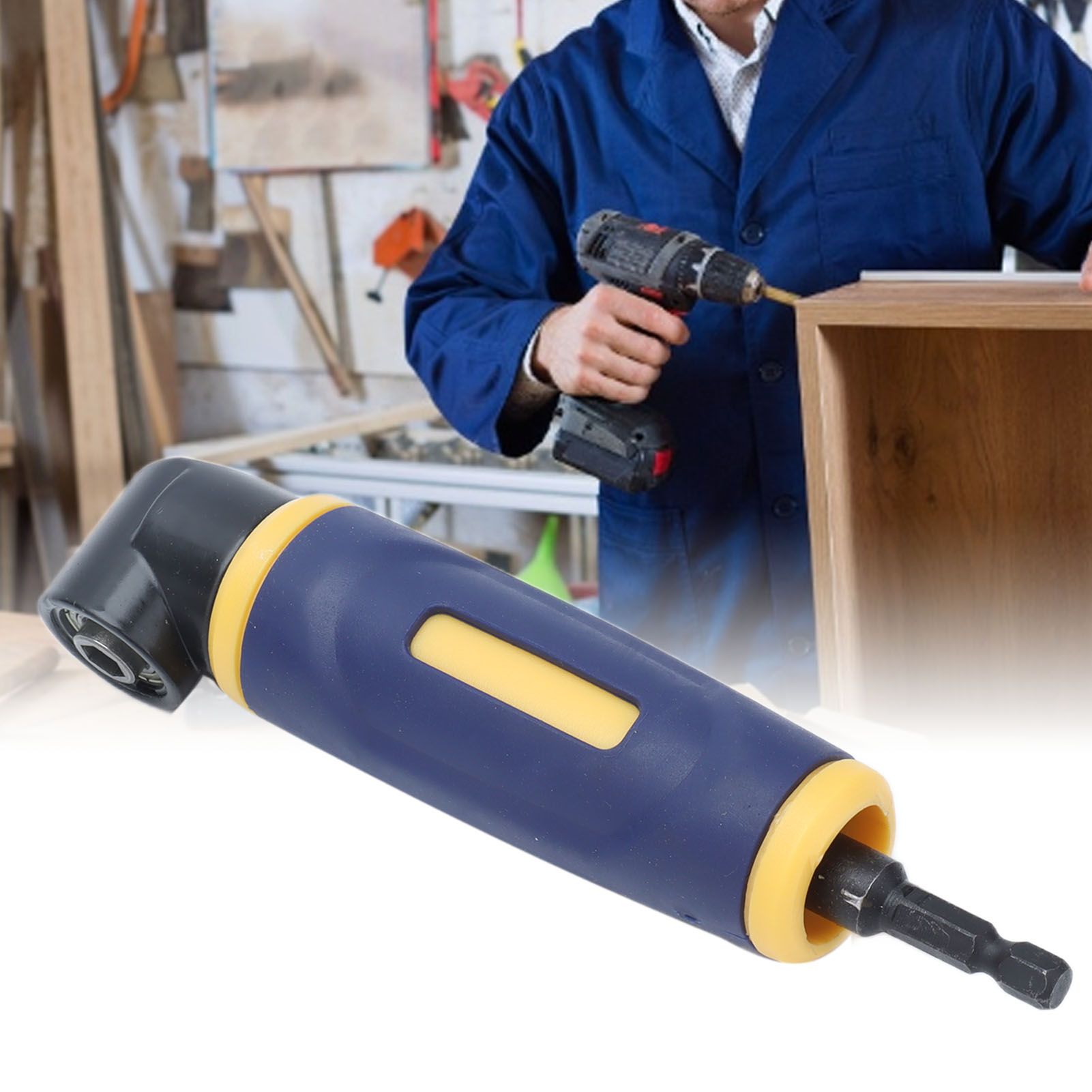 1/4in Right Angle Drill Adapter 90° Angle Hex Shank Screwdriver Drill Bit view 12
