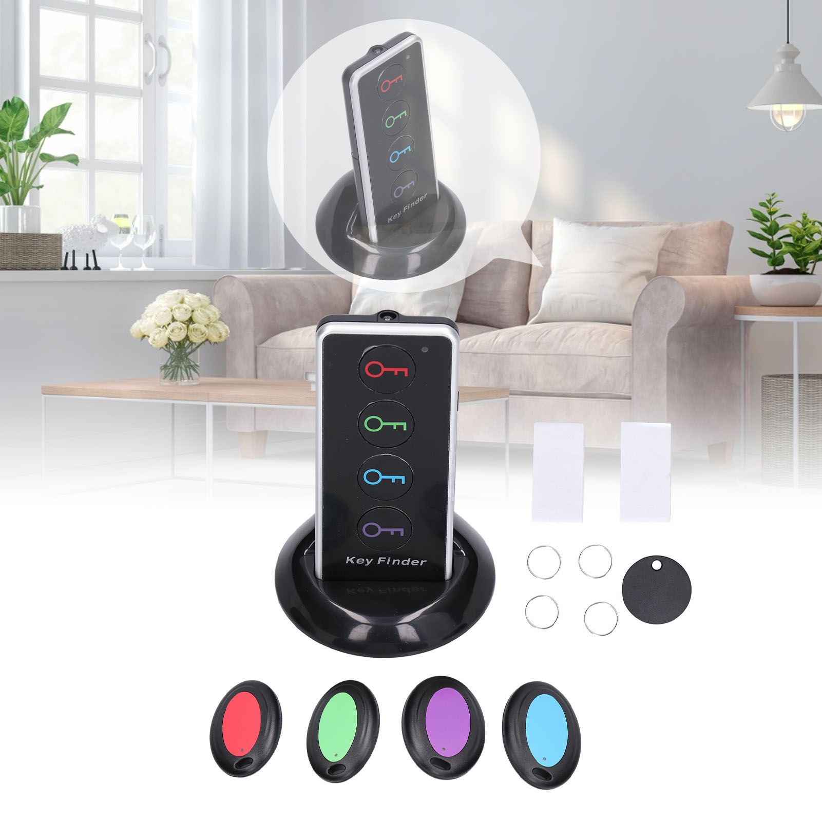 Key Finder Locator 1 Control 4 Wireless Simple Portable Battery Powered Remote view 12