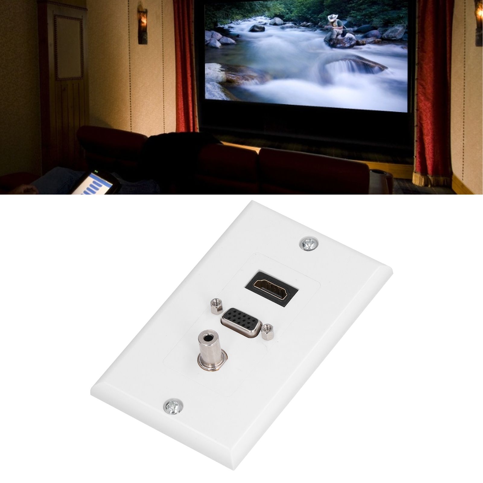 Audio Video Wall Socket 3.5mm F Connector Multimedia Port Wear Resistant view 12