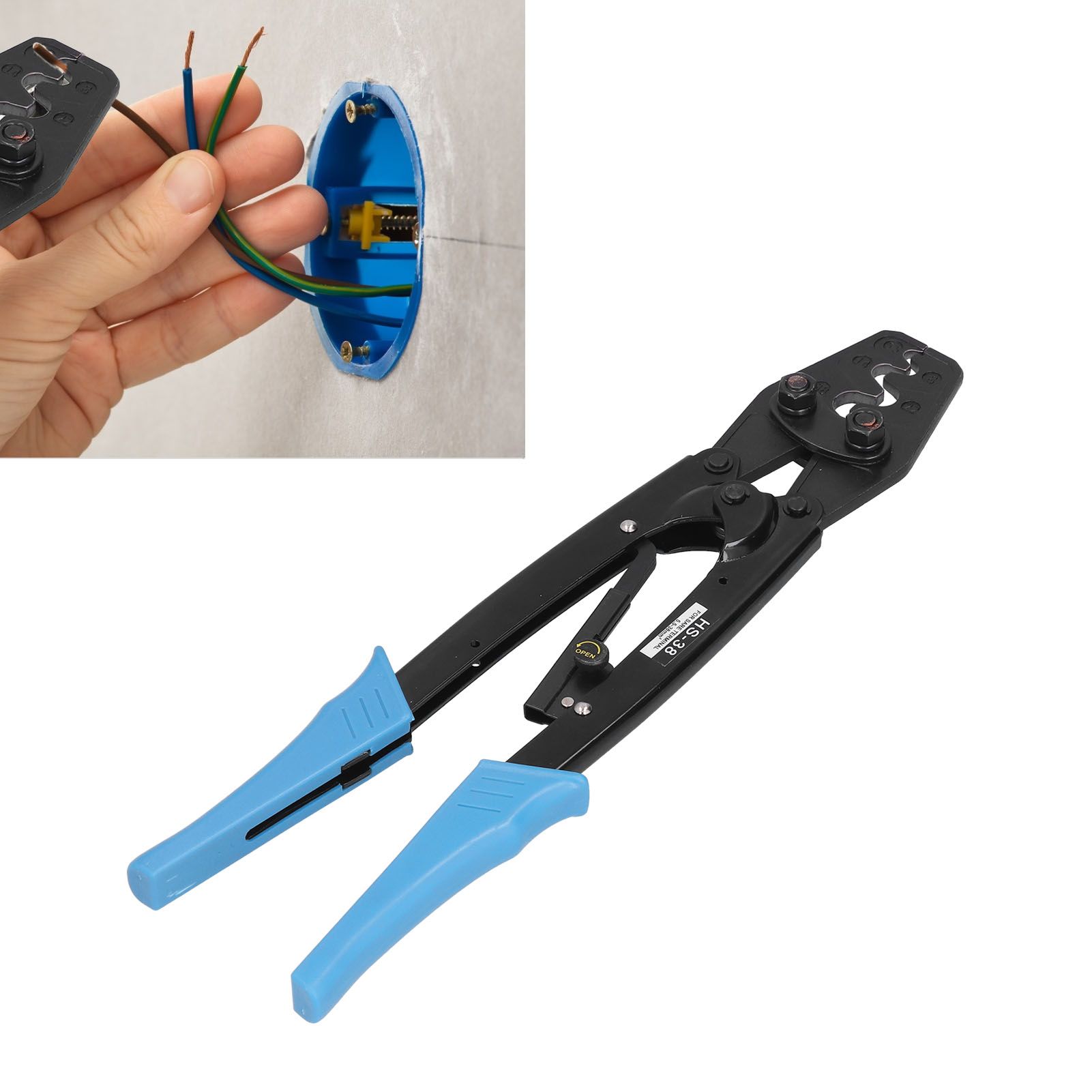 Labor Saving Crimping Pliers Bare Terminal Wire Rope Crimping Tool 5.5-38mm view 11