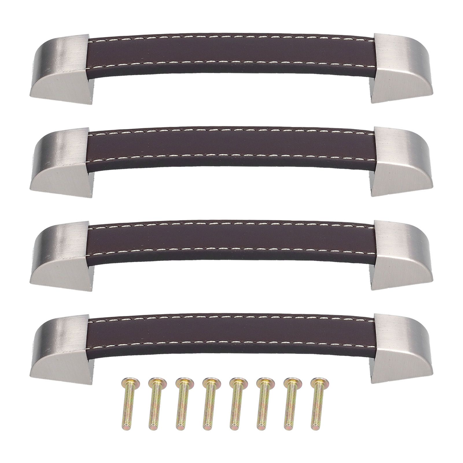 4 Set Furniture Handle Brown Rectangular Drawer Pull for Cabinet Side Doors