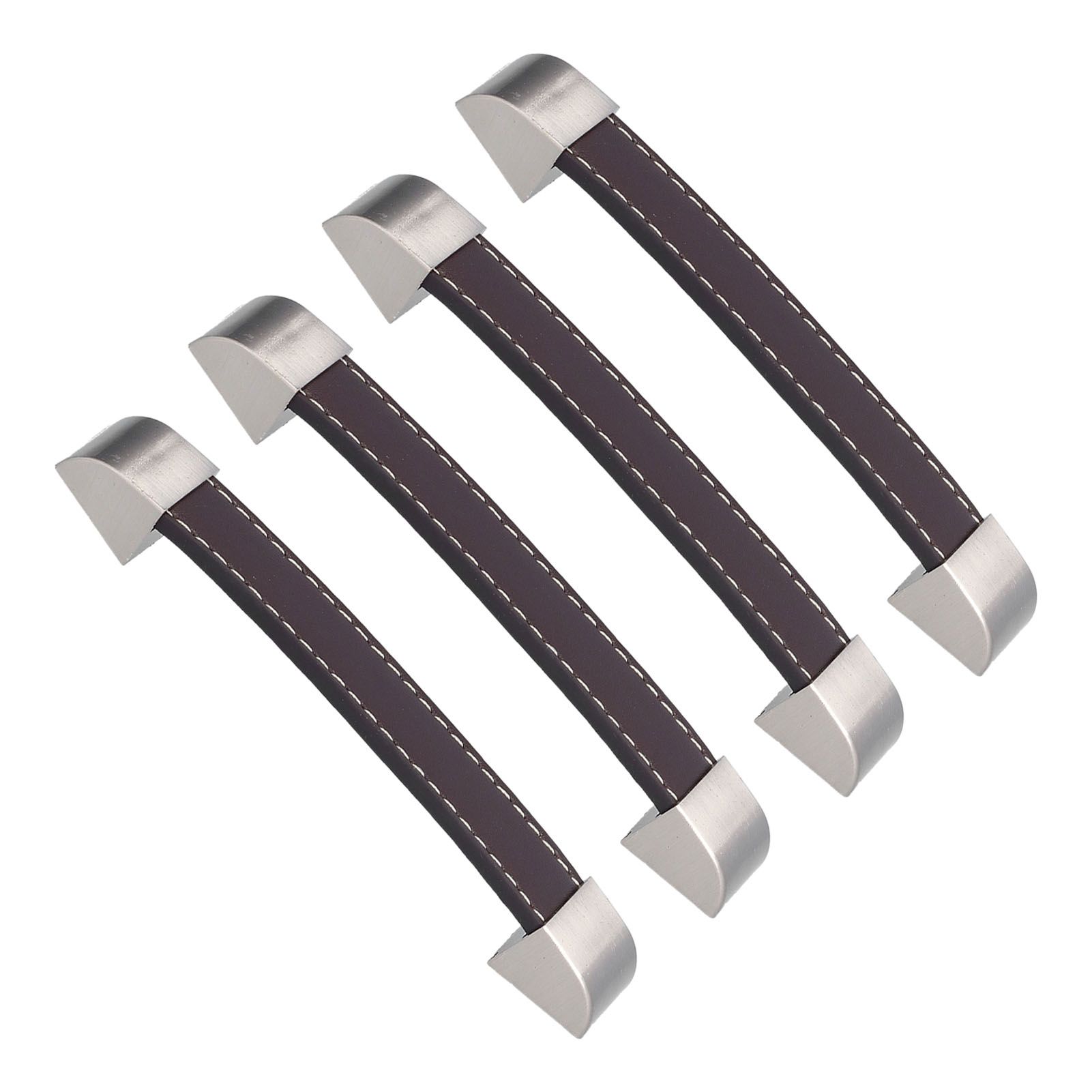 4 Set Furniture Handle Brown Rectangular Drawer Pull for Cabinet Side Doors view 3